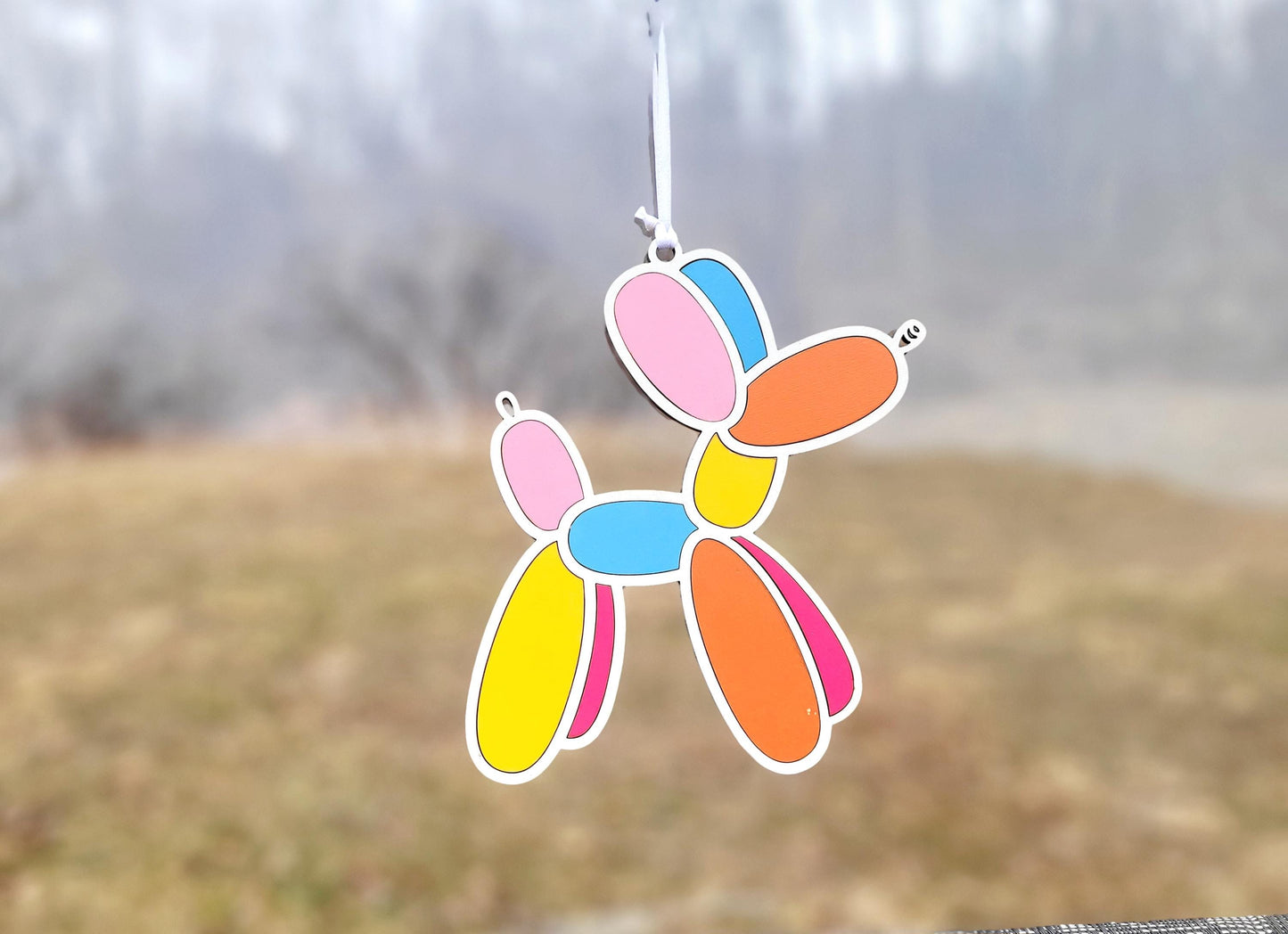 Balloon Dog window suncatcher laser ready cut file, SVG Instant digital download. 2 styles included basic and inlay. Clowncore, kidcore.