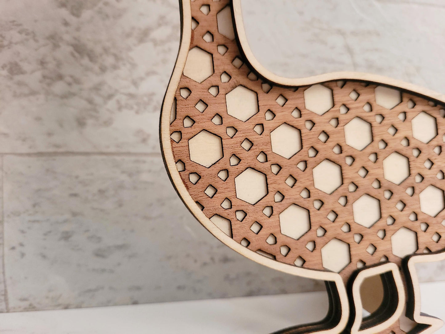 Rattan Duck shelf sitter SVG, laser ready, cut file, Instant digital download.