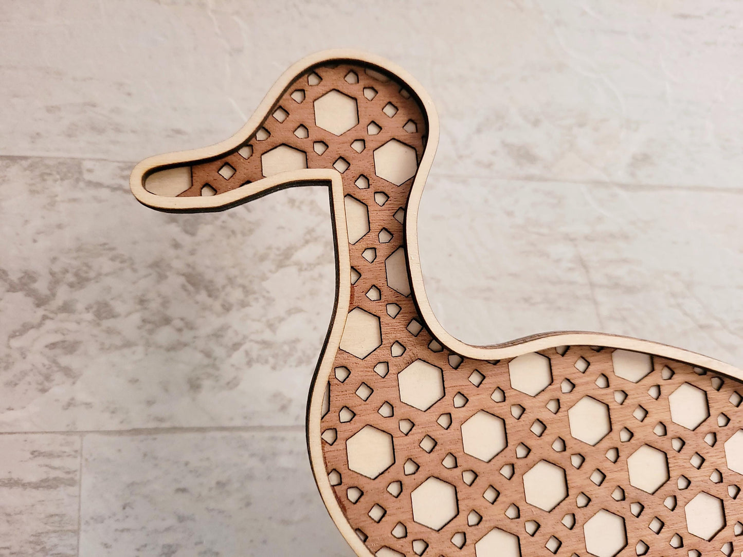 Rattan Duck shelf sitter SVG, laser ready, cut file, Instant digital download.