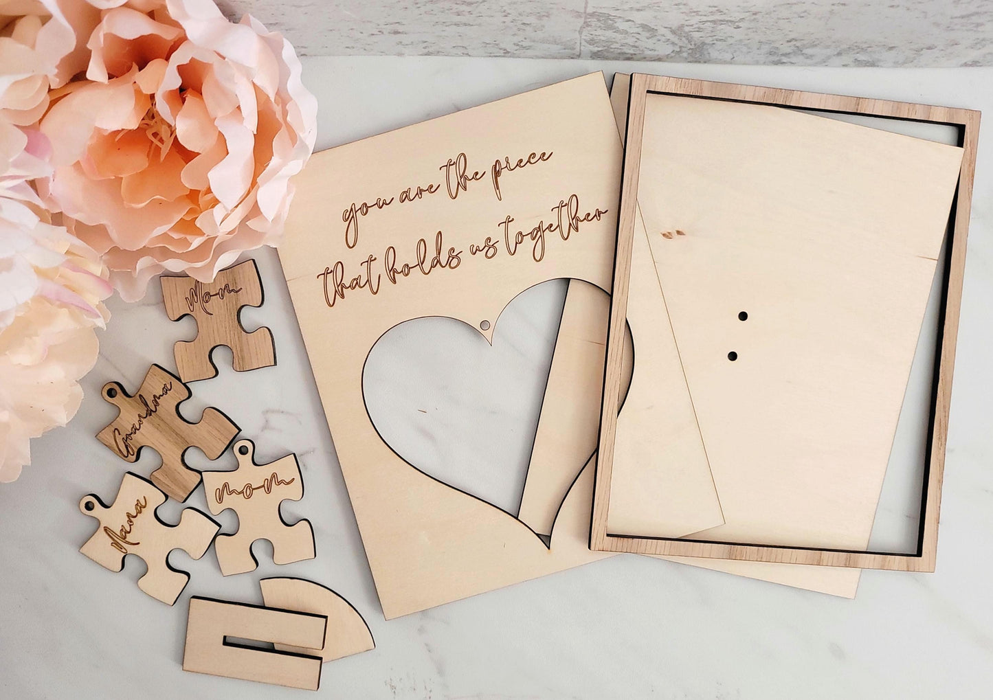 Mother's Day Puzzle piece sign, Gift for her Laser ready cut file, SVG Instant digital download, small business commercial use.