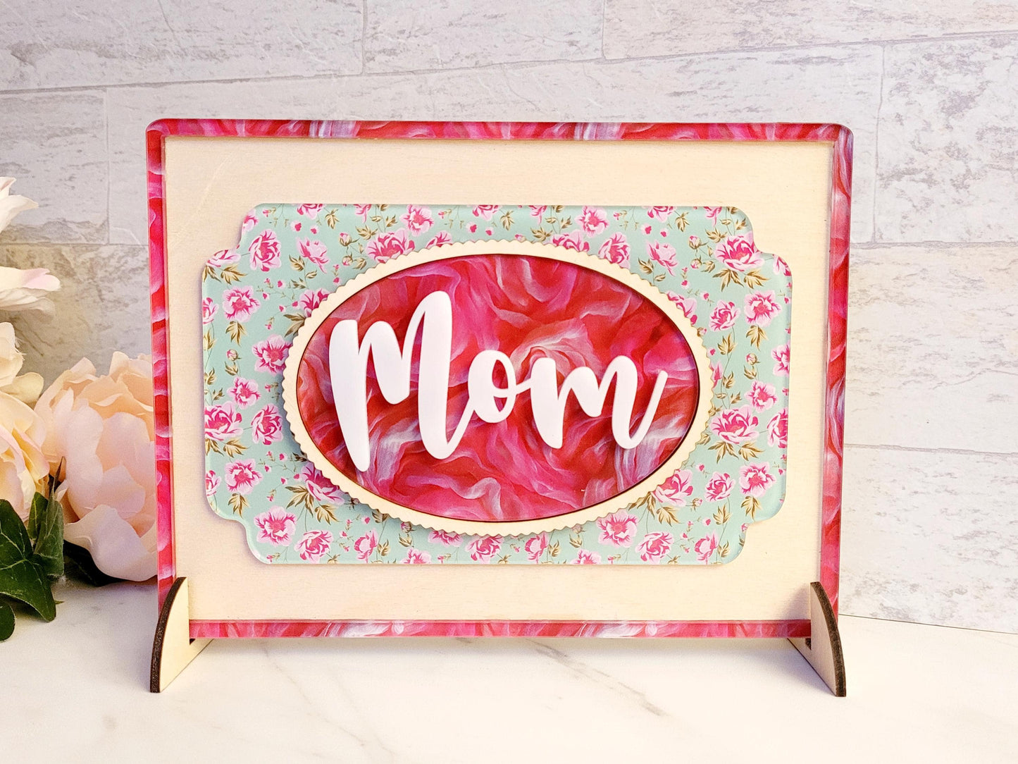 Mother's Day frame sign, Mom decorative plaque Gift for her Laser ready cut file, SVG Instant digital download, small business use .