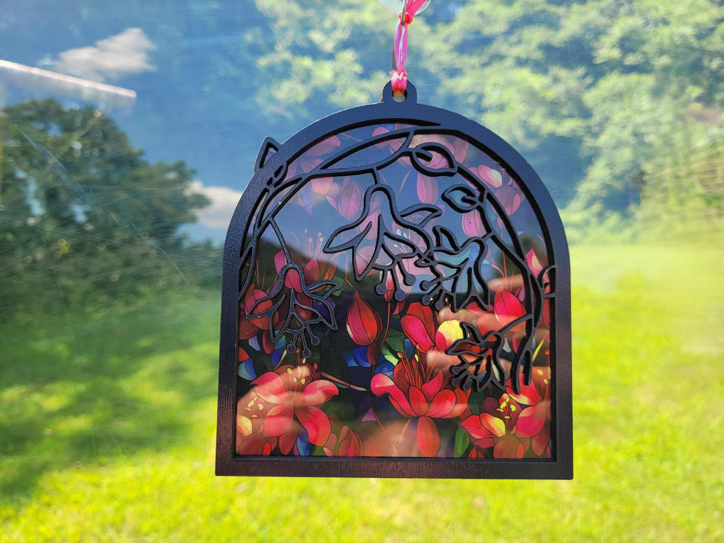 Fuchisa flower window suncatcher. Laser ready cut file, SVG Instant digital download