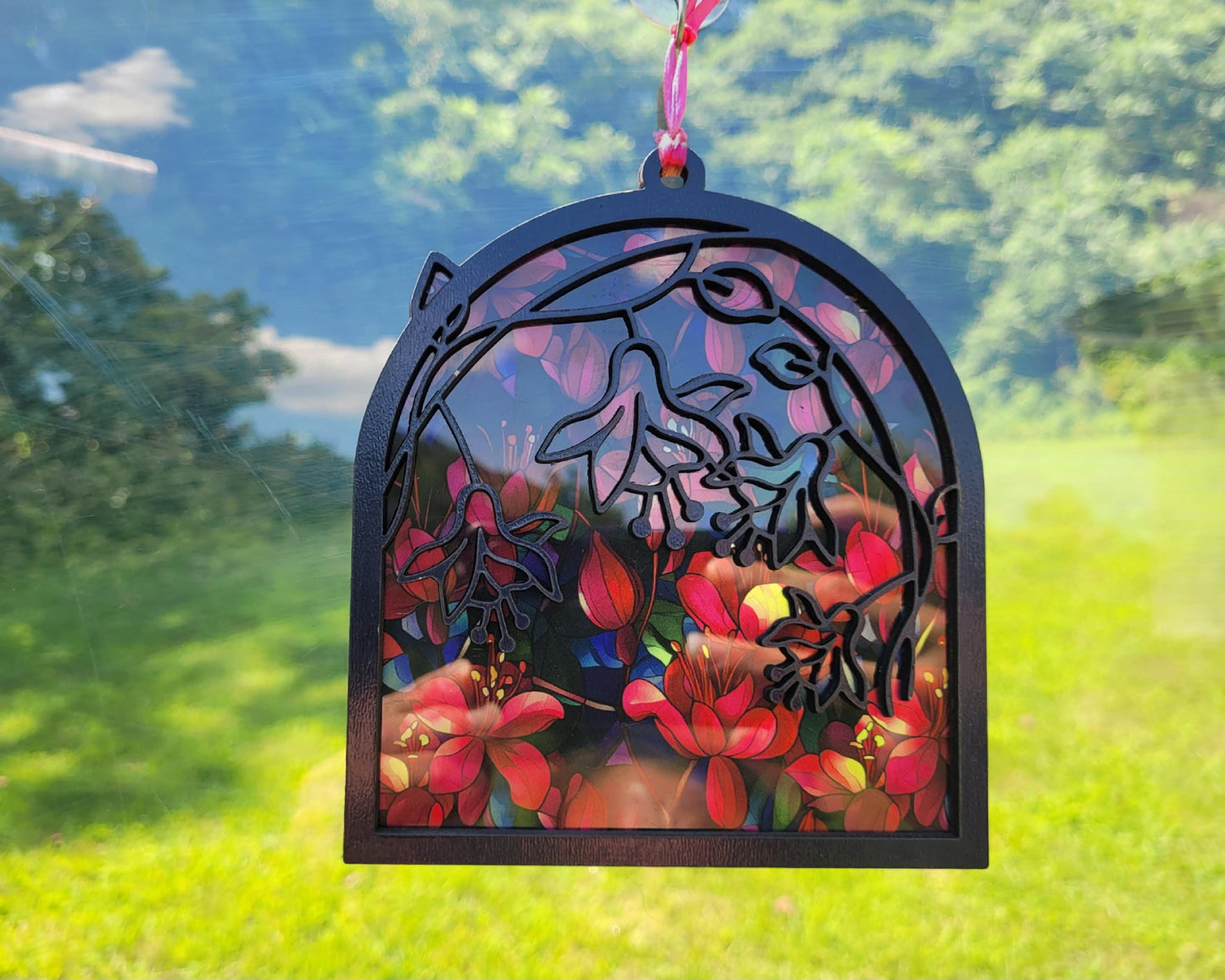 Fuchisa flower window suncatcher. Laser ready cut file, SVG Instant digital download