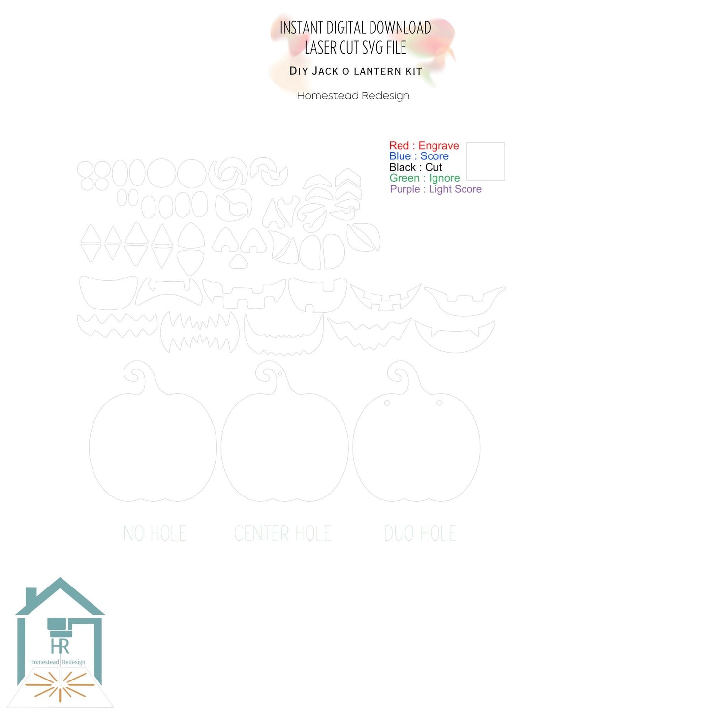 DIY jack o lantern pumpkin kids craft kit, Laser ready cut file, SVG Instant digital download.