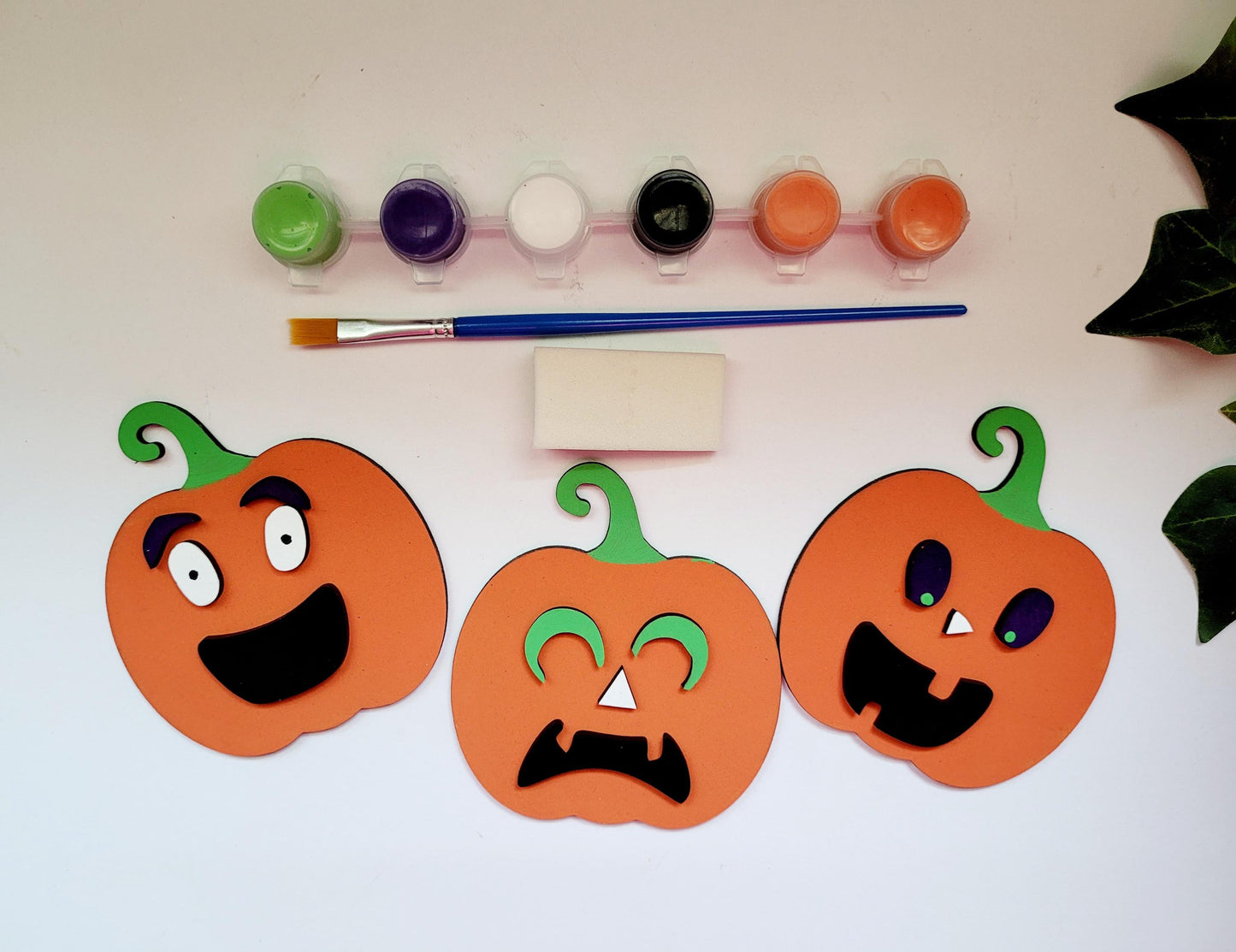 DIY jack o lantern pumpkin kids craft kit, Laser ready cut file, SVG Instant digital download.