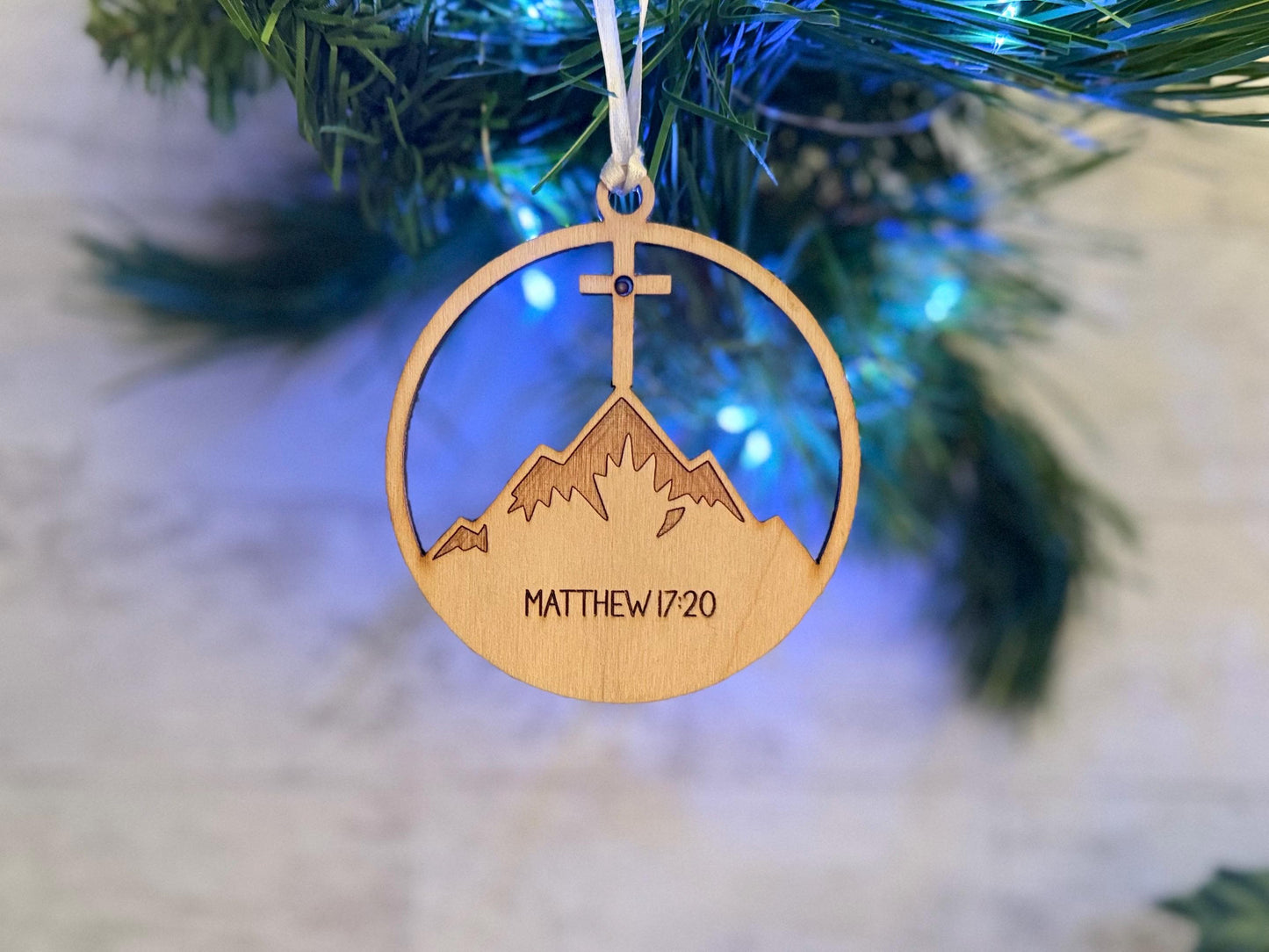 Faith as a mustard seed Christmas tree ornament laser ready cut file, Matthew 17:20 SVG Instant digital download.