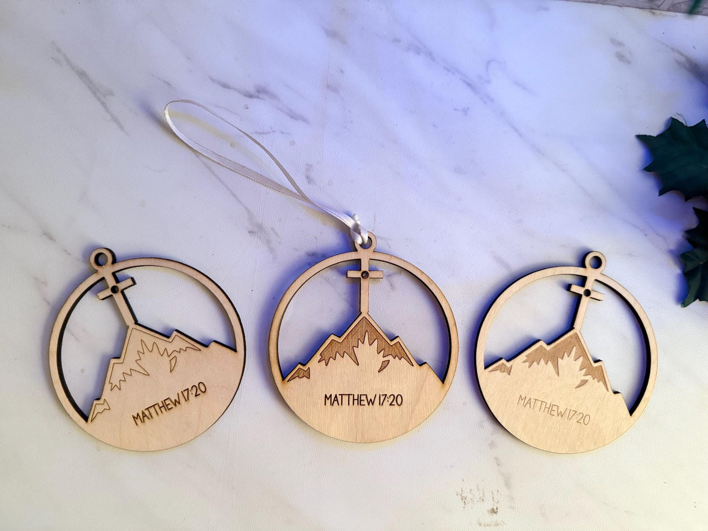 Faith as a mustard seed Christmas tree ornament laser ready cut file, Matthew 17:20 SVG Instant digital download.
