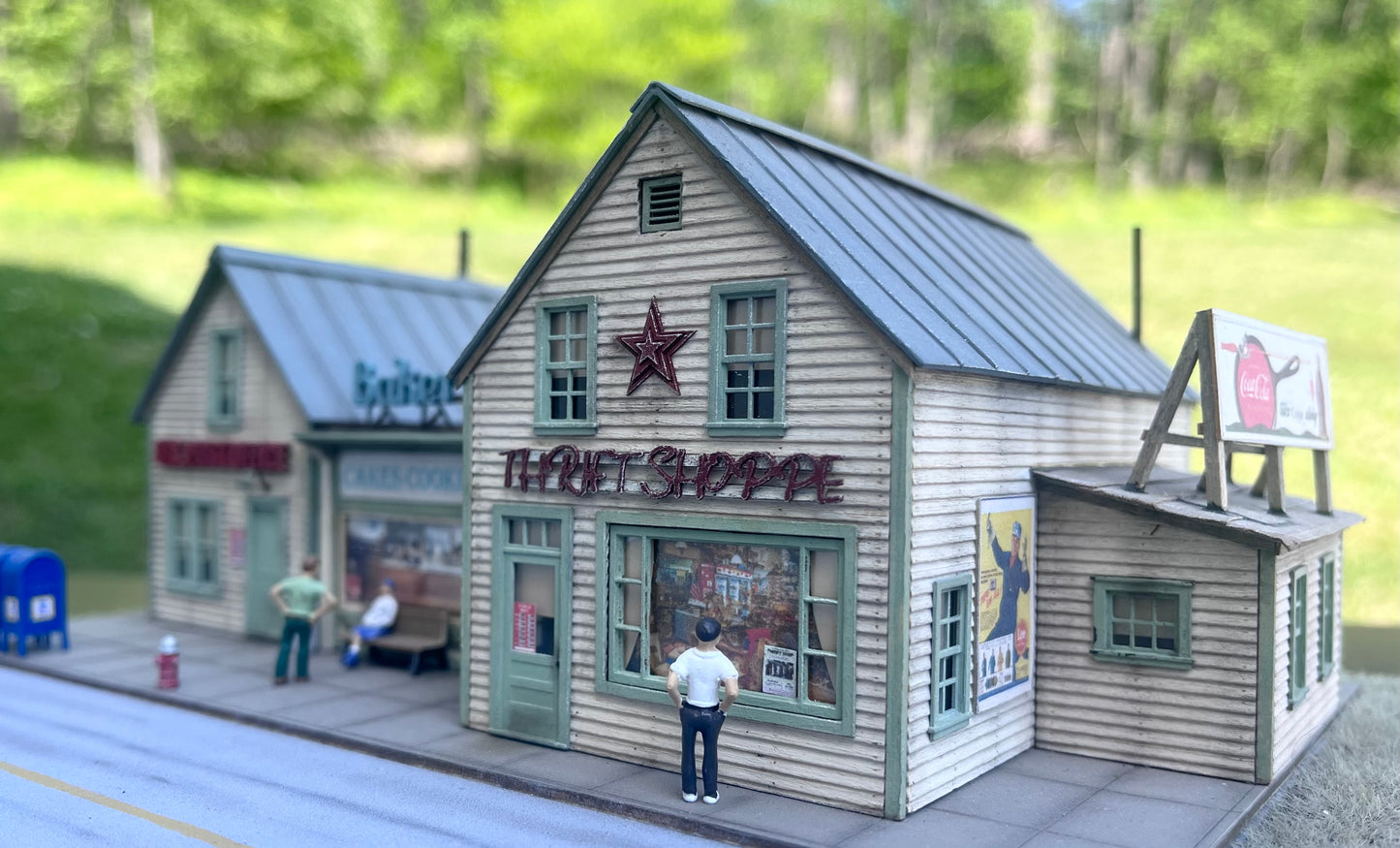 HO Scale Laser Cut Model Building Kit -  Thrift Shoppe, Bakery & Post Office