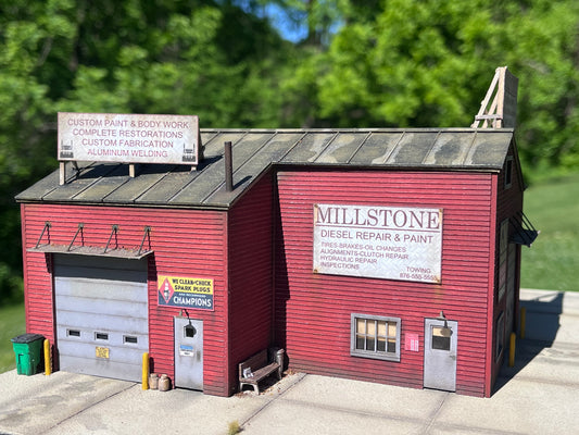 HO Scale Laser Cut Model Building Kit - Millstone Diesel Repair and Paint Shop