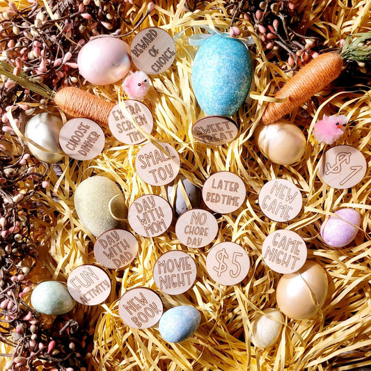 Easter Egg Tokens, Easter egg hunt tokens for kids activities. Kids reward tokens.