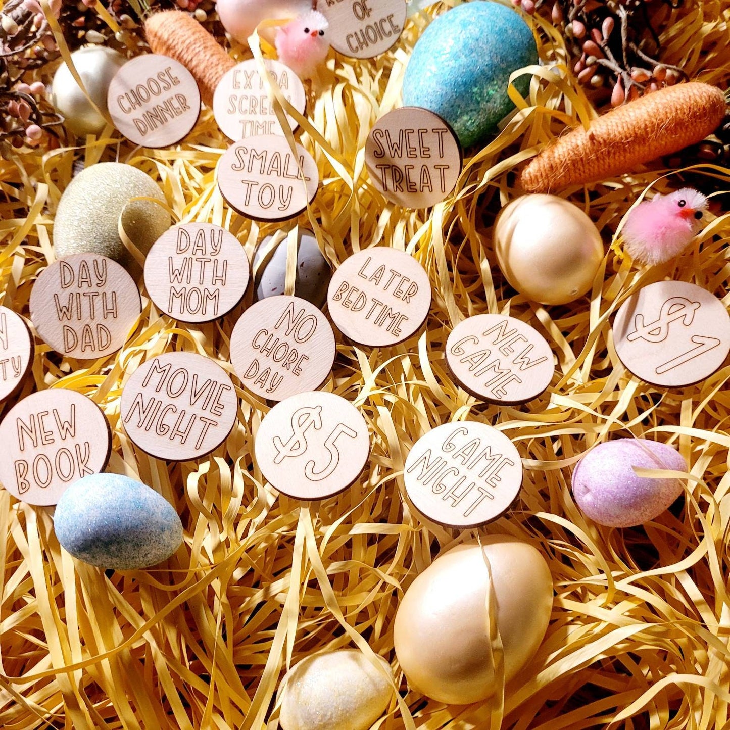 Easter Egg Tokens, Easter egg hunt tokens for kids activities. Kids reward tokens.