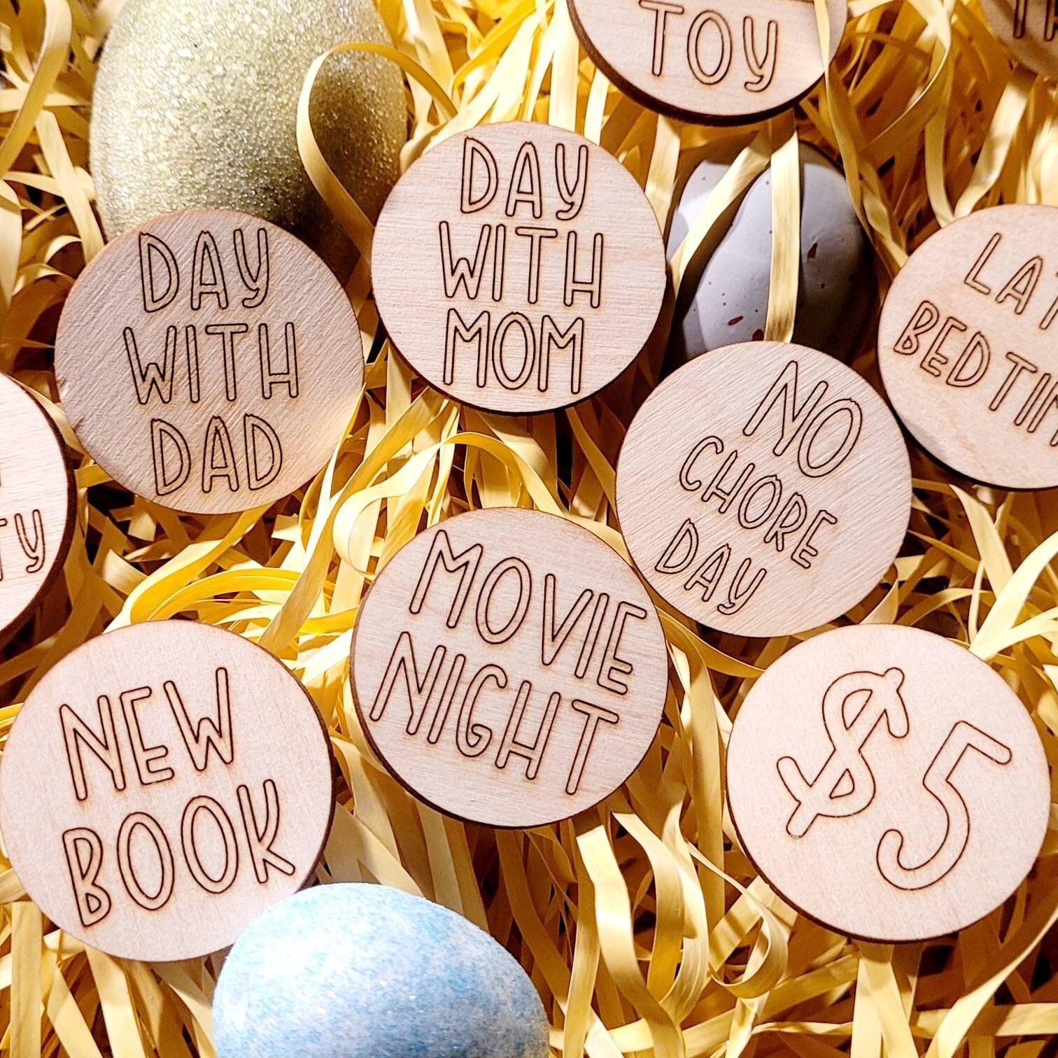 Easter Egg Tokens, Easter egg hunt tokens for kids activities. Kids reward tokens.