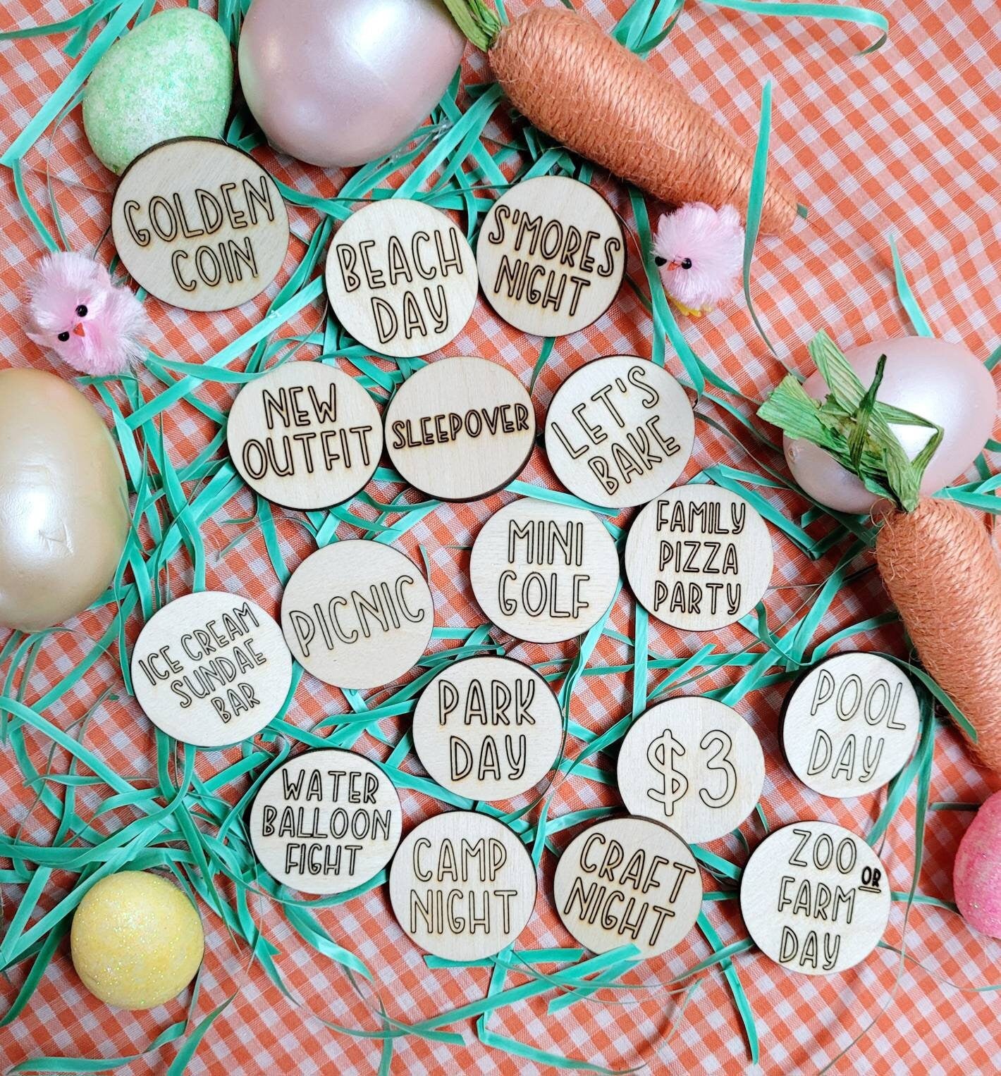 Easter Egg Tokens, Easter egg hunt tokens for kids activities. Kids reward tokens.