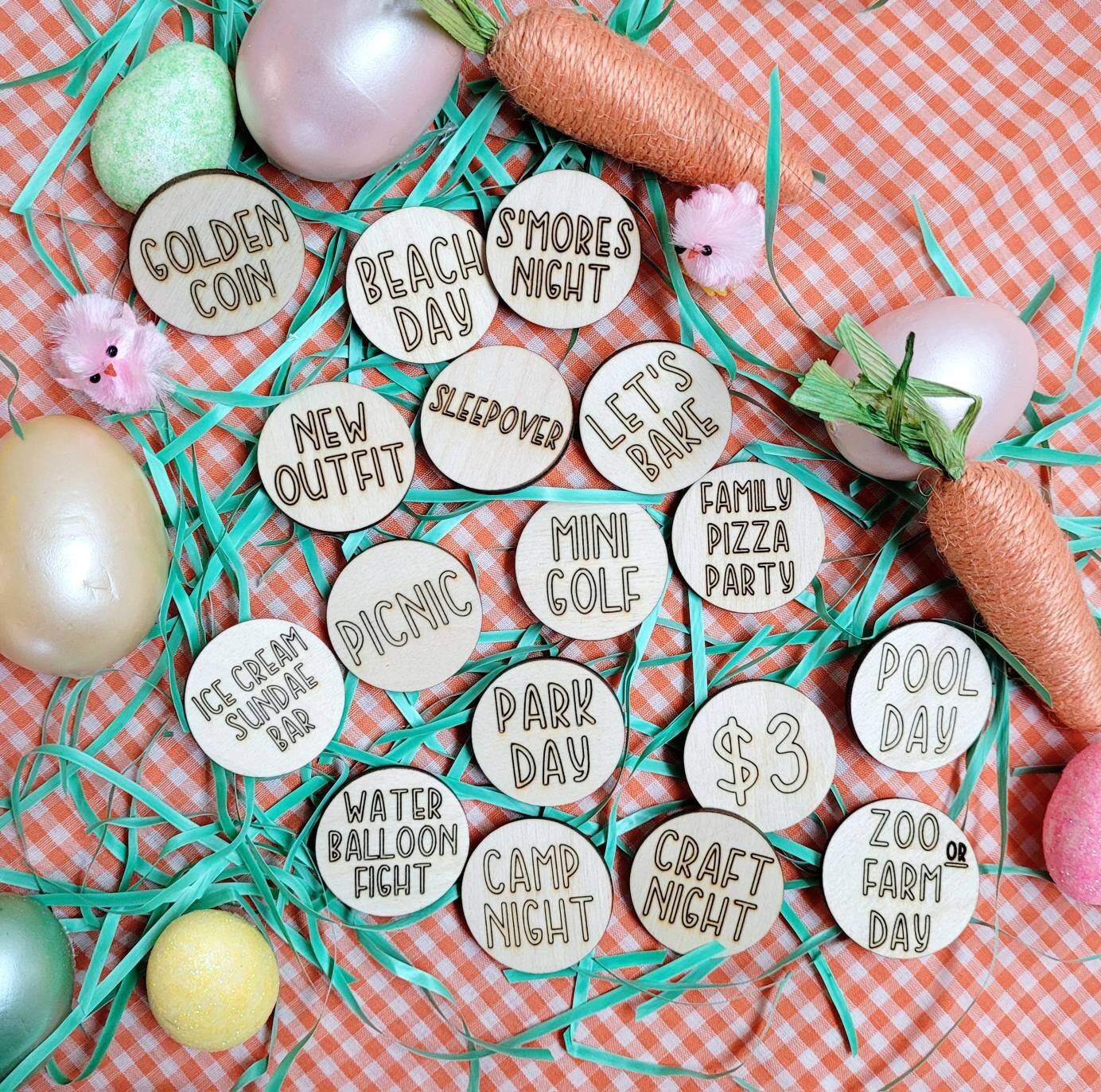 Easter Egg Tokens, Easter egg hunt tokens for kids activities. Kids reward tokens.