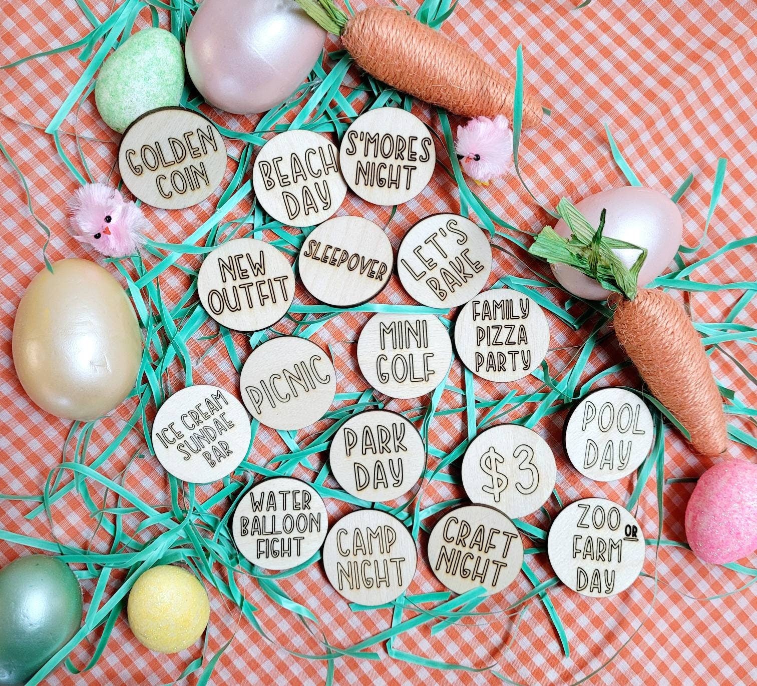 Easter Egg Tokens, Easter egg hunt tokens for kids activities. Kids reward tokens.