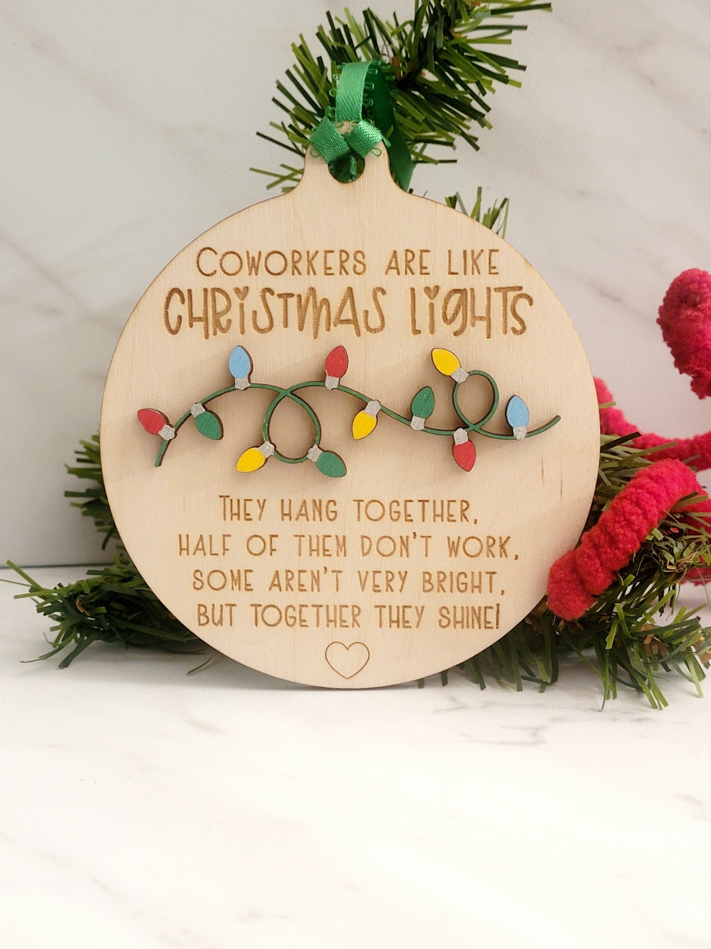 Christmas Ornament for coworkers, funny staff Gag gift, White elephant present