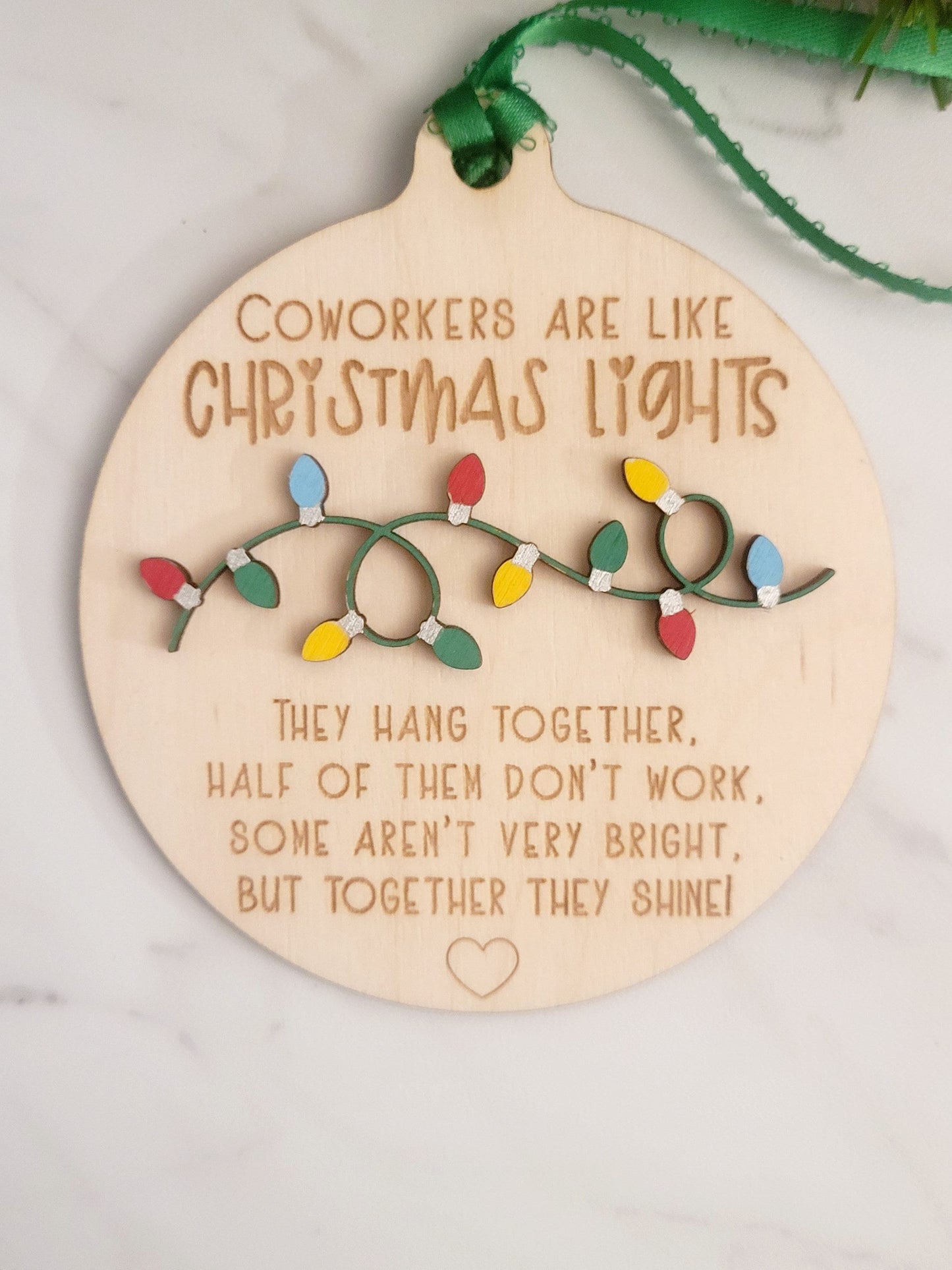 Christmas Ornament for coworkers, funny staff Gag gift, White elephant present