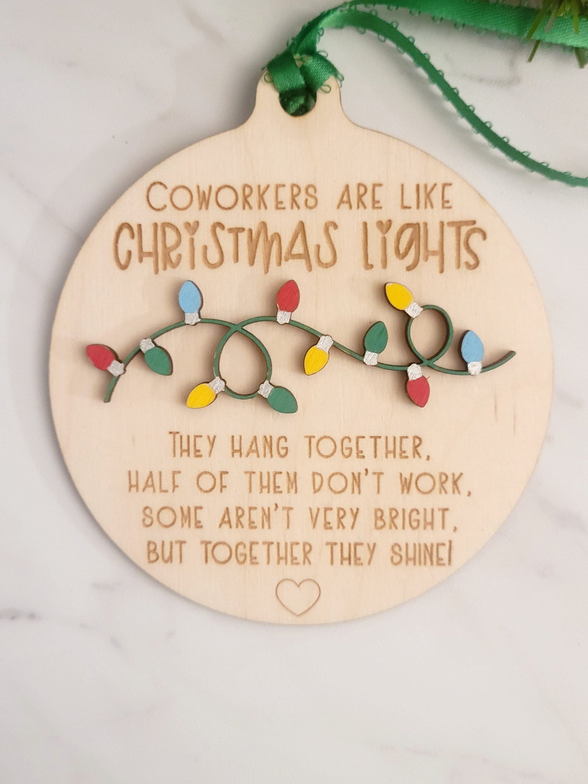 Christmas Ornament for coworkers, funny staff Gag gift, White elephant present