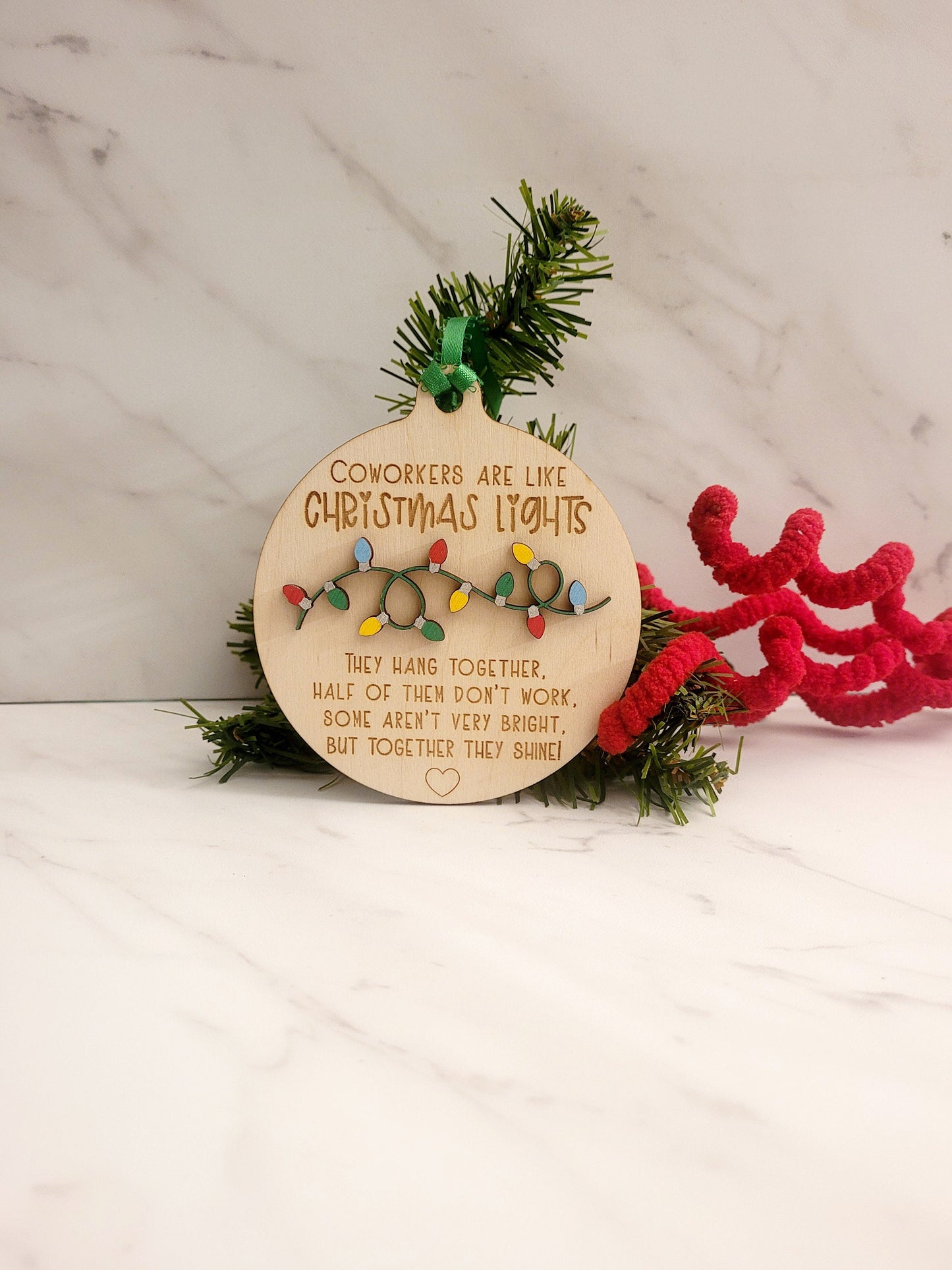 Christmas Ornament for coworkers, funny staff Gag gift, White elephant present