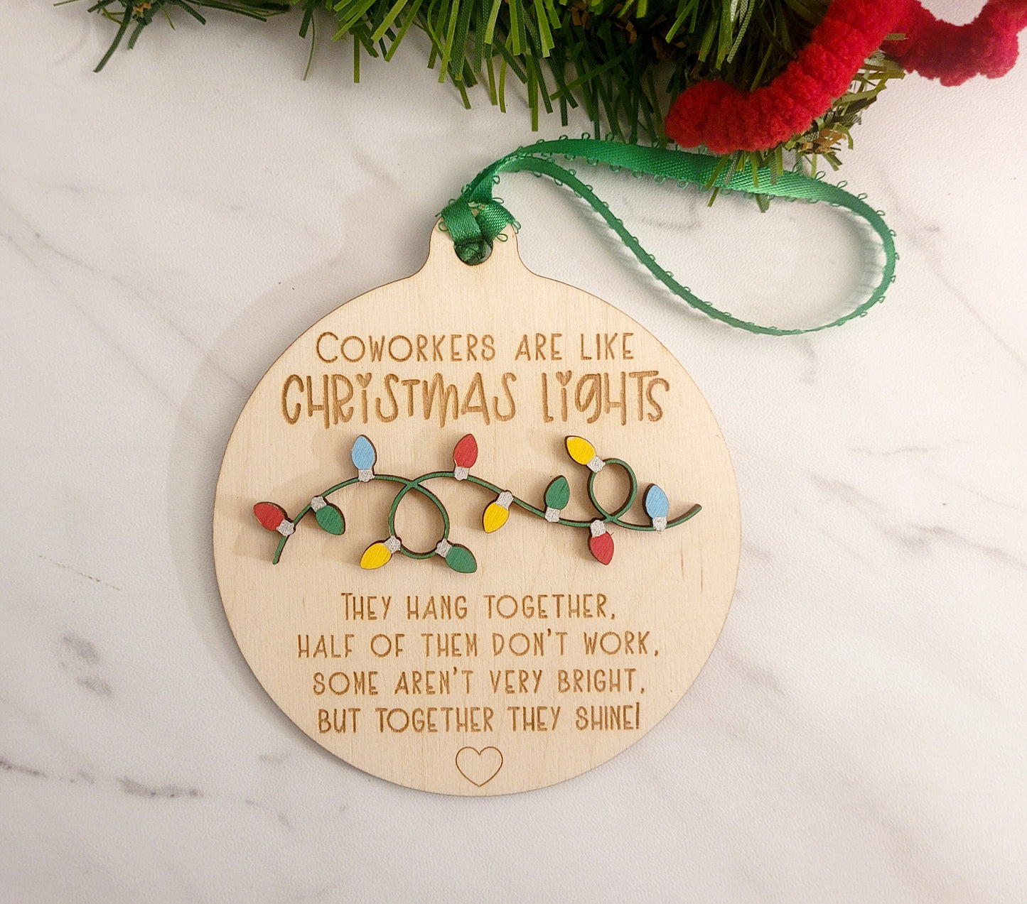 Christmas Ornament for coworkers, funny staff Gag gift, White elephant present