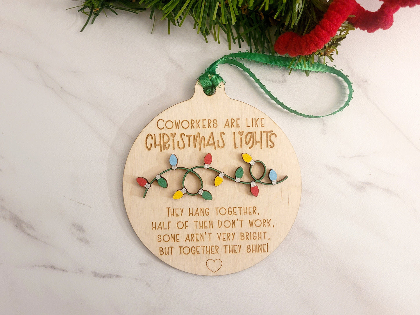Christmas Ornament for coworkers, funny staff Gag gift, White elephant present