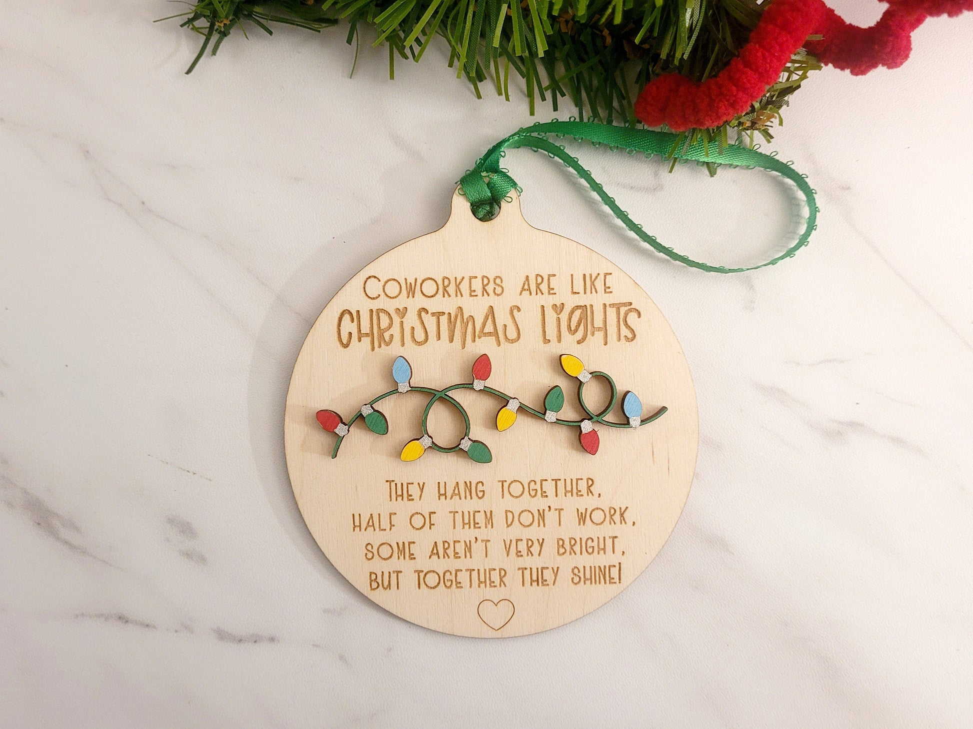 Christmas Ornament for coworkers, funny staff Gag gift, White elephant present