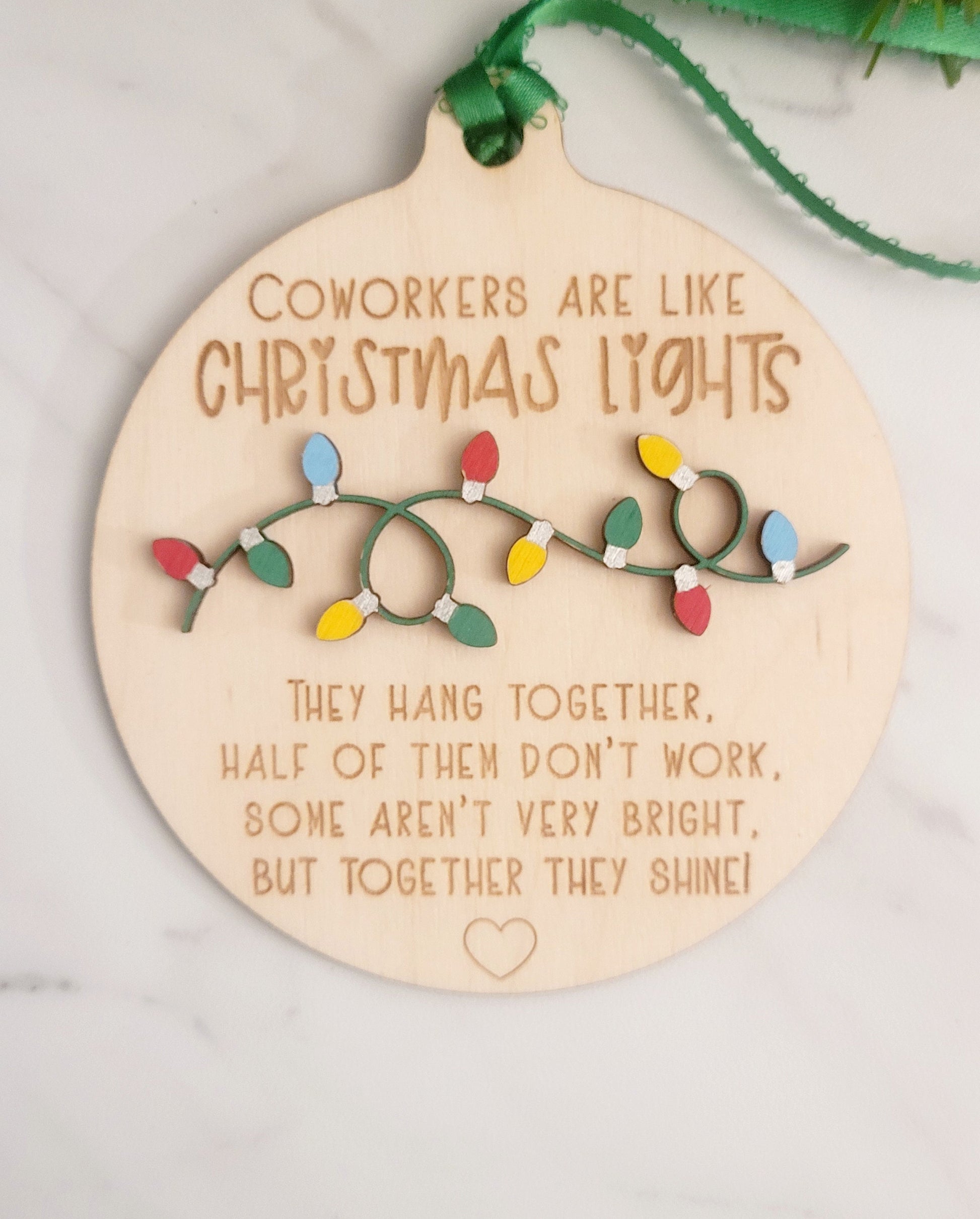 Christmas Ornament for coworkers, funny staff Gag gift, White elephant present