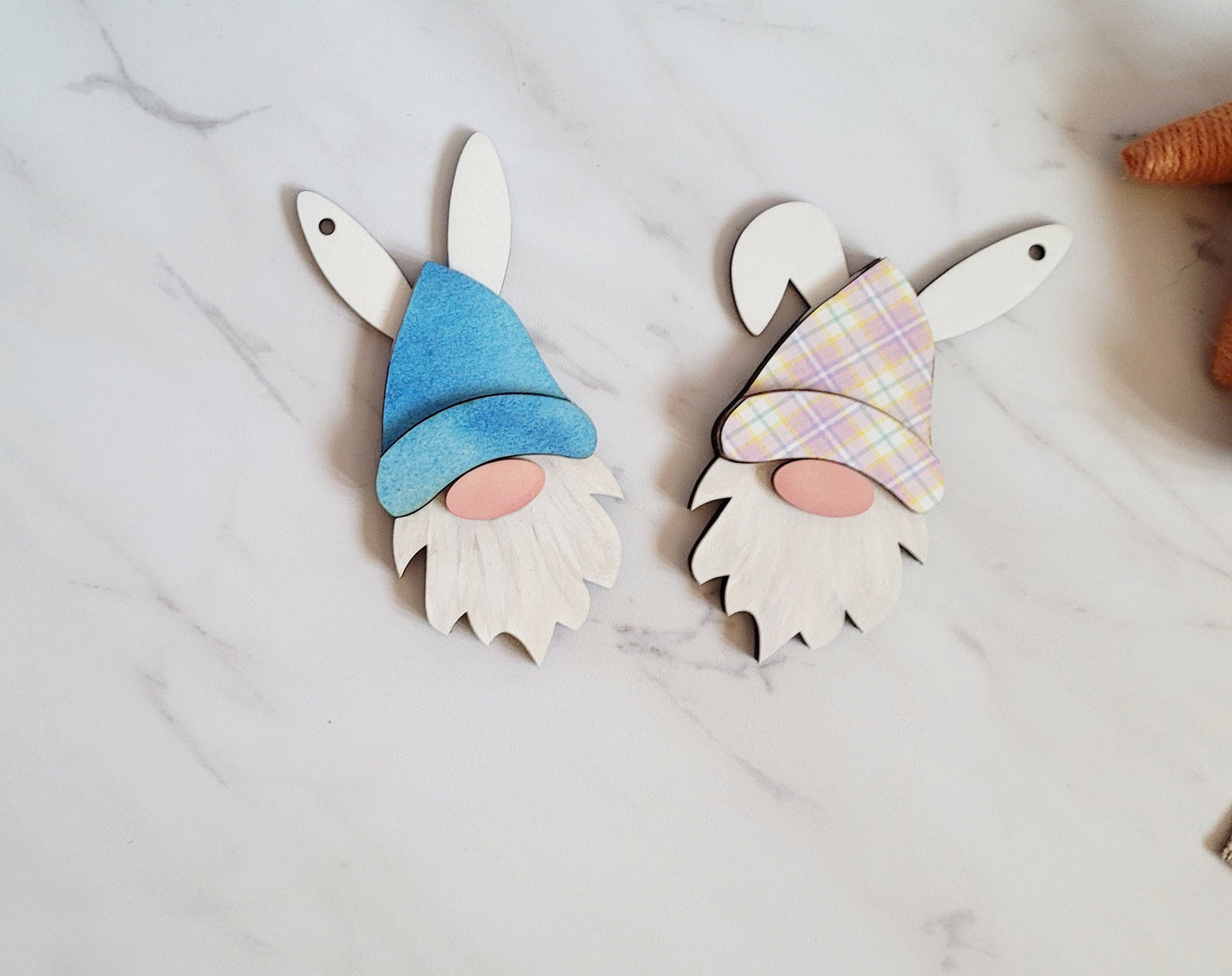 Bunny gnome Easter basket gift tag, Personalized and customizable hat.