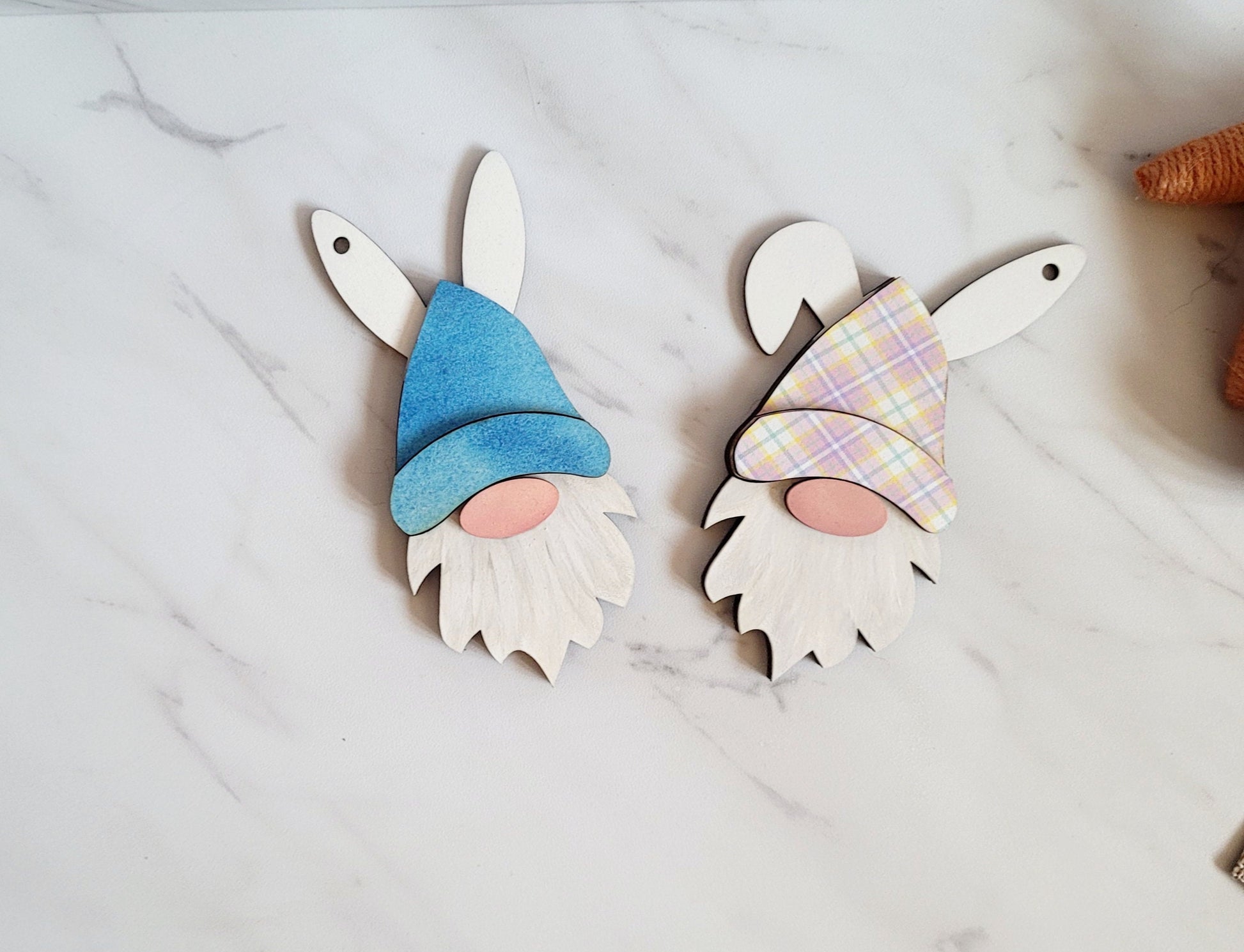 Bunny gnome Easter basket gift tag, Personalized and customizable hat.