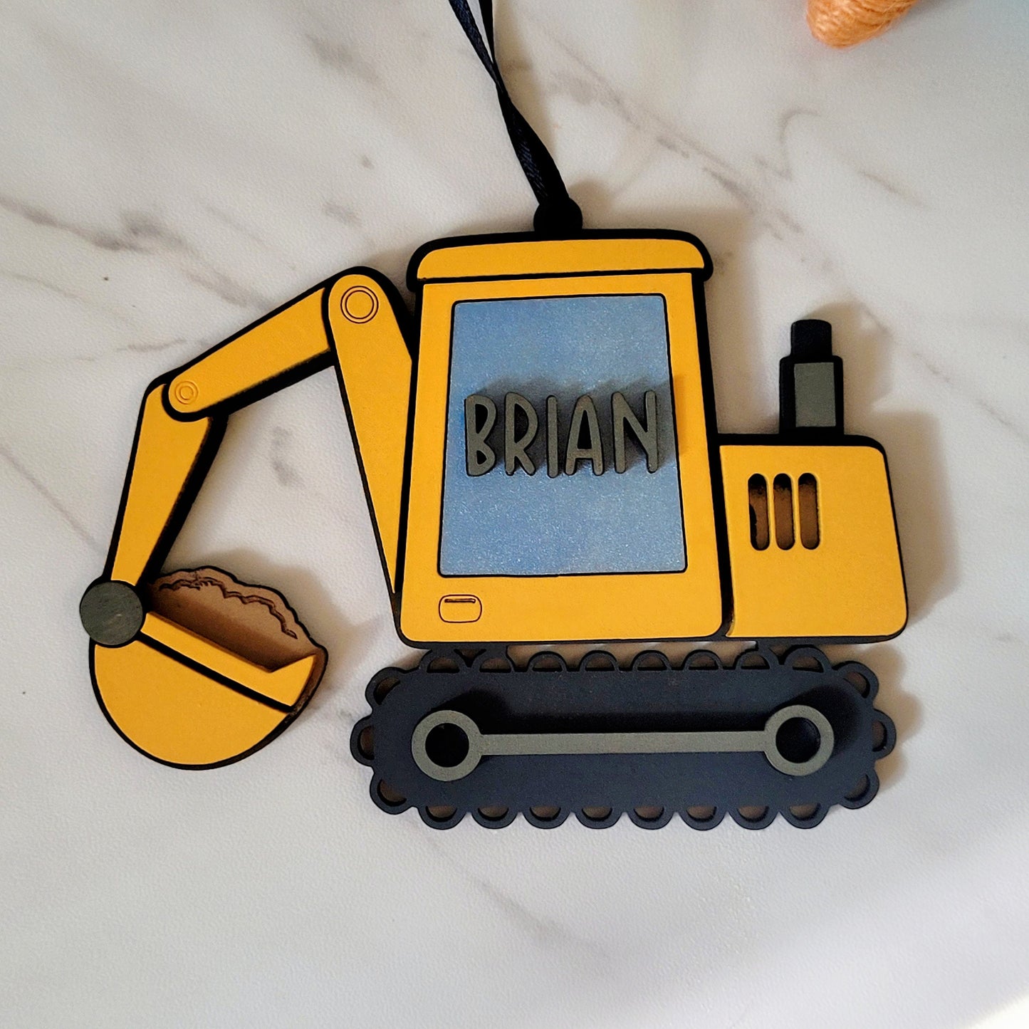 Excavator Easter basket name tag, Easter gift for boy.
