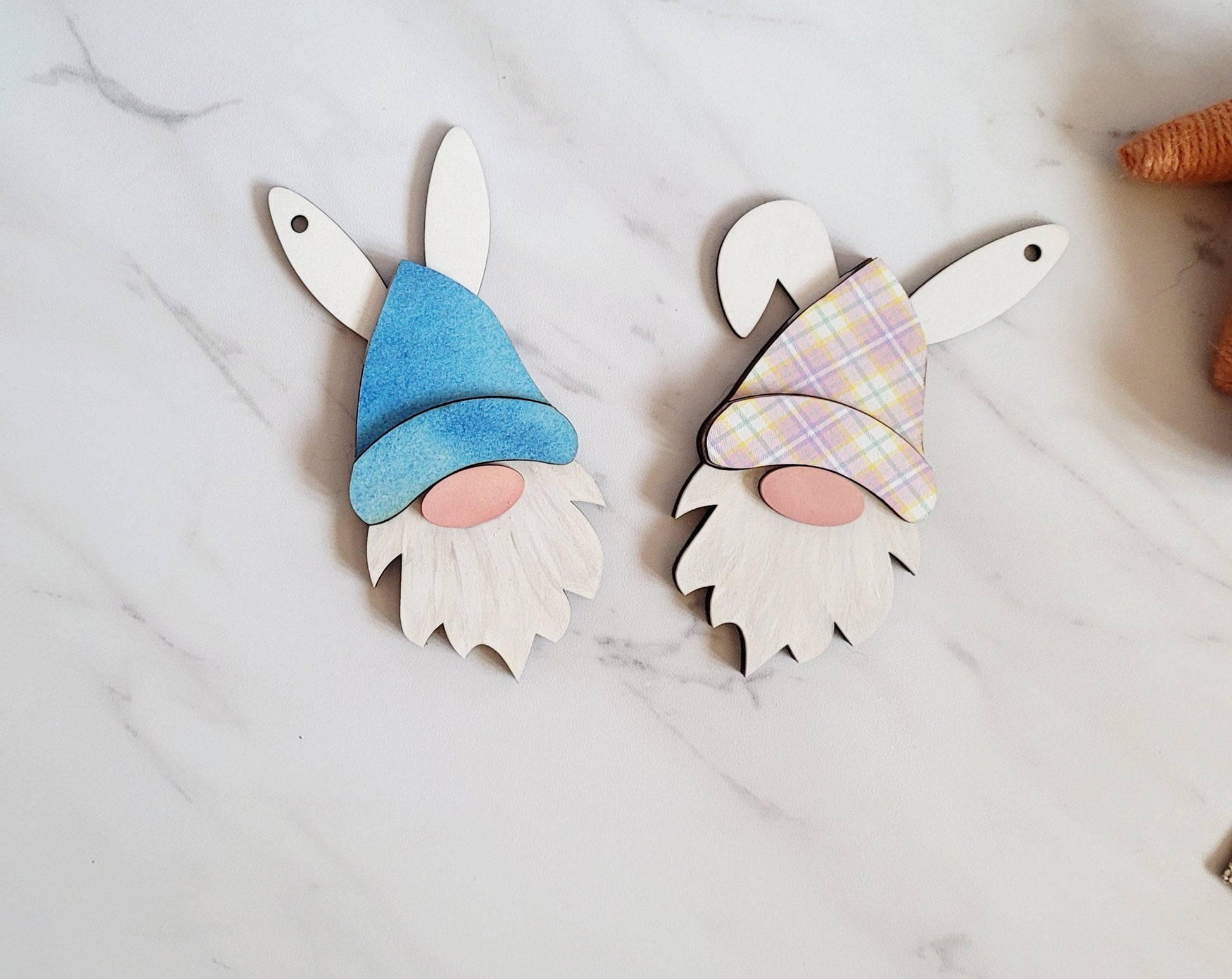 Bunny gnome Easter basket gift tag, Personalized and customizable hat.