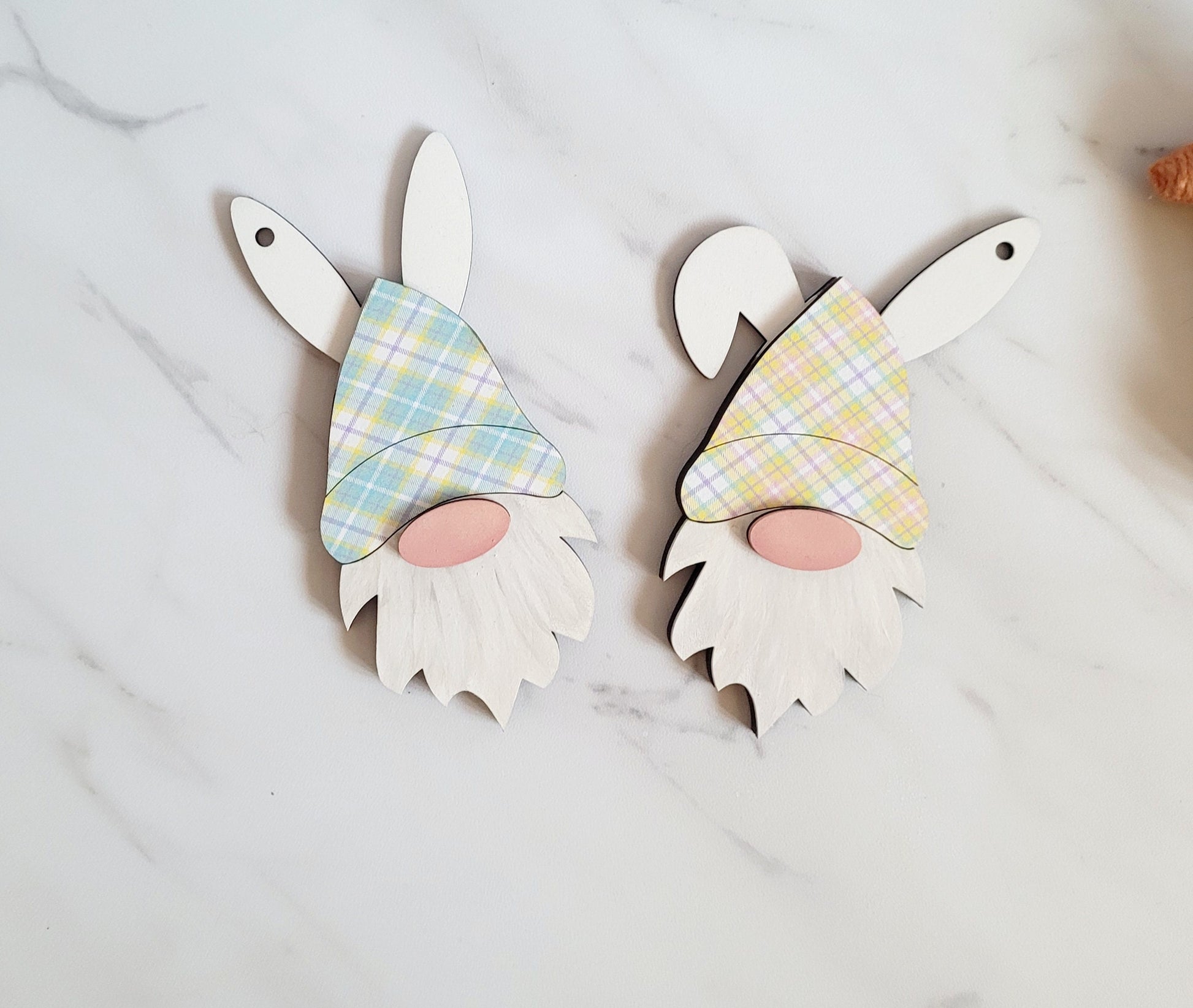 Bunny gnome Easter basket gift tag, Personalized and customizable hat.