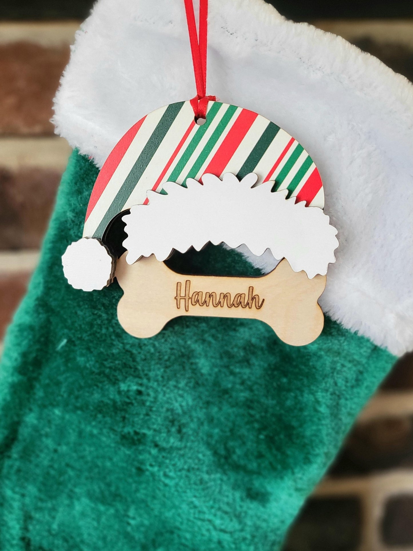 Dog Stocking tag, Custom and personalized Engraved name, laser cut pet lover Christmas gift.