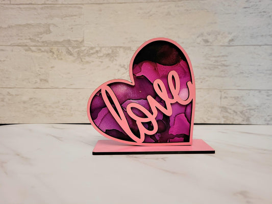 Love Heart Shaker, layered Shelf sitter. Laser Ready Valentine's day decor  SVG Instant digital download.