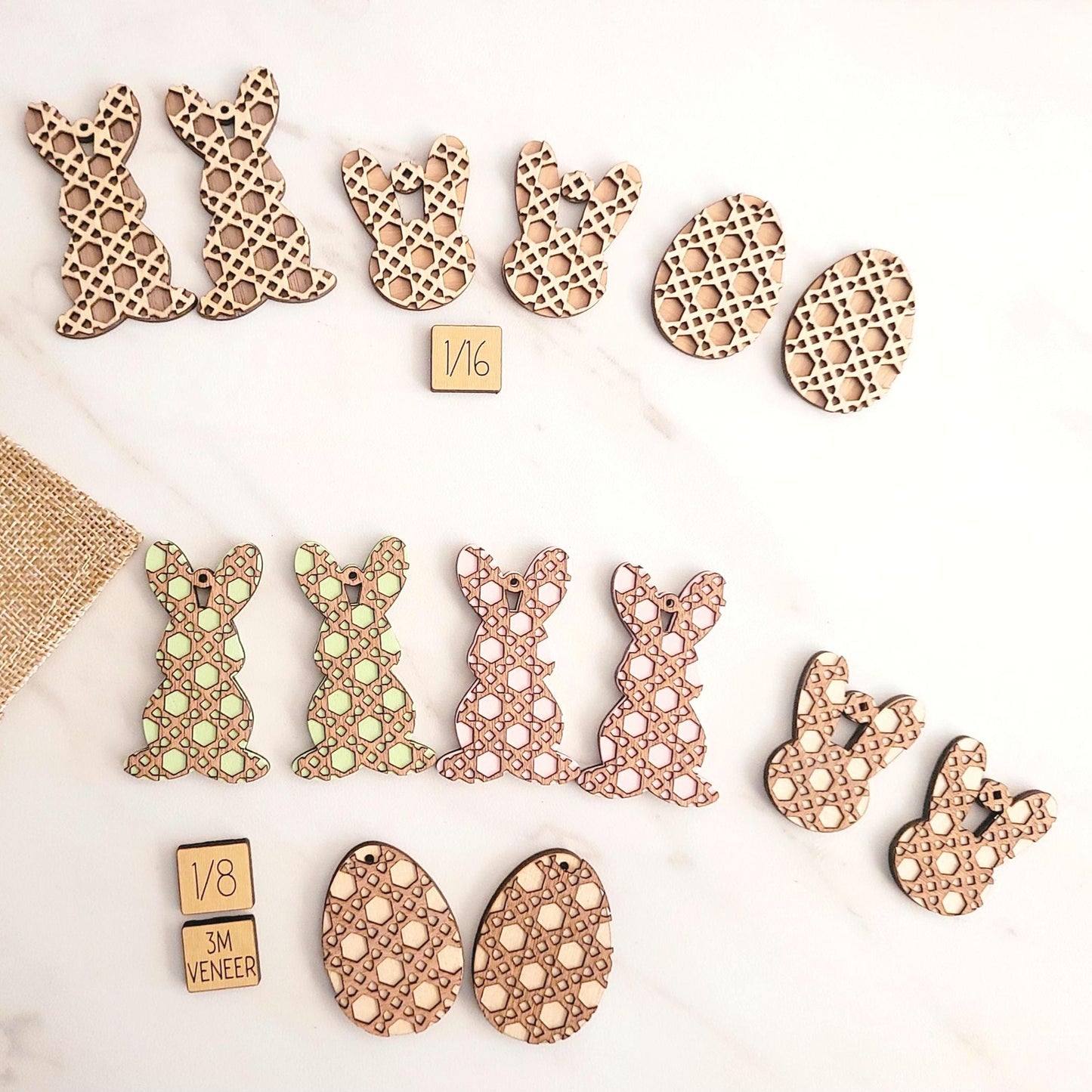 Rattan Pattern layered Easter Earring set. Laser ready cut file, SVG Instant digital download, small business commercial use.