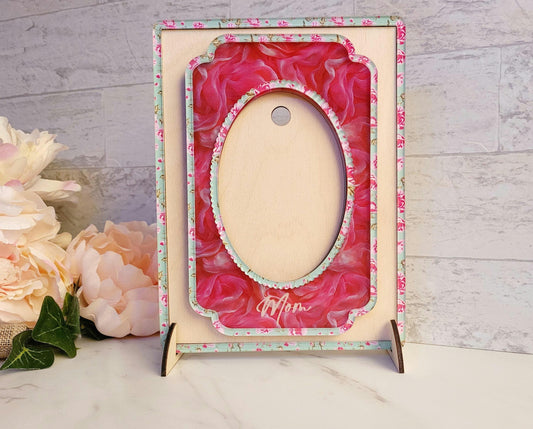 Mother's Day Picture frame sign, Gift for her Laser ready cut file, SVG Instant digital download, small business commercial use.