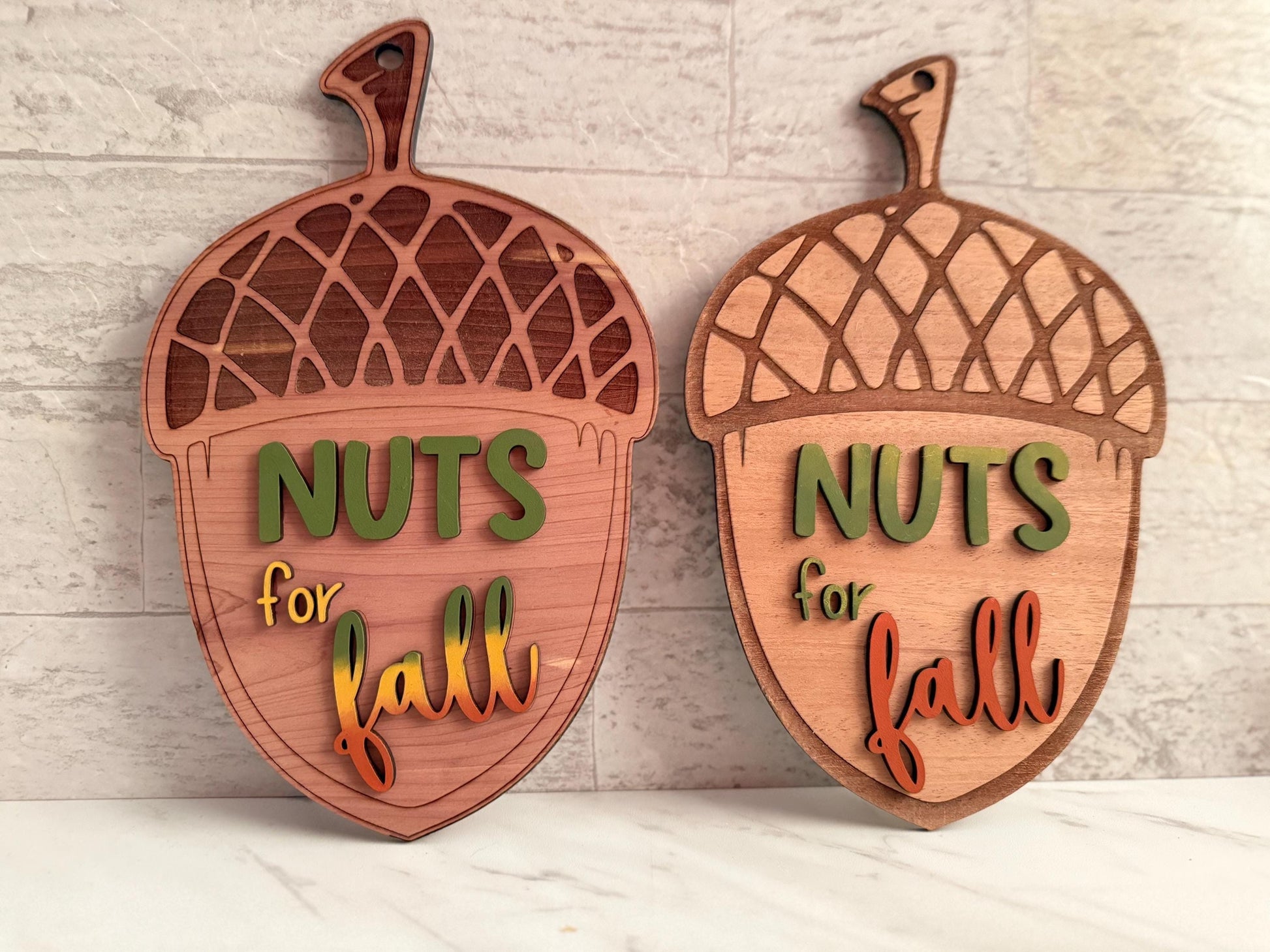 Fall Acorn Door Hanger, Small and Large nuts for fall door décor, Laser ready cut file, SVG Instant digital download, small business use.