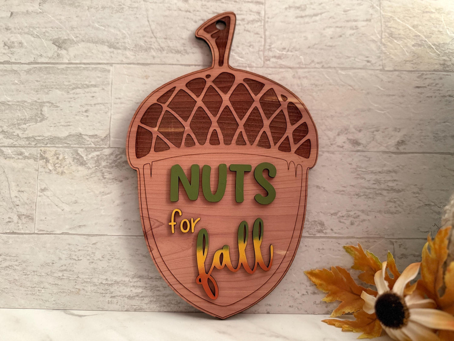 Fall Acorn Door Hanger, Small and Large nuts for fall door décor, Laser ready cut file, SVG Instant digital download, small business use.