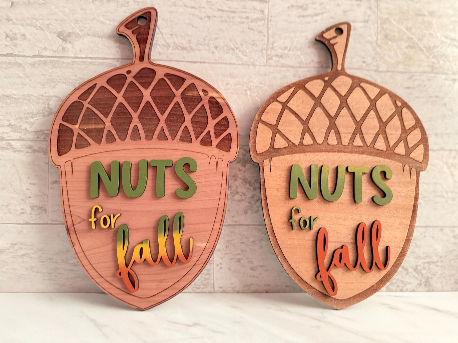 Fall Acorn Door Hanger, Small and Large nuts for fall door décor, Laser ready cut file, SVG Instant digital download, small business use.