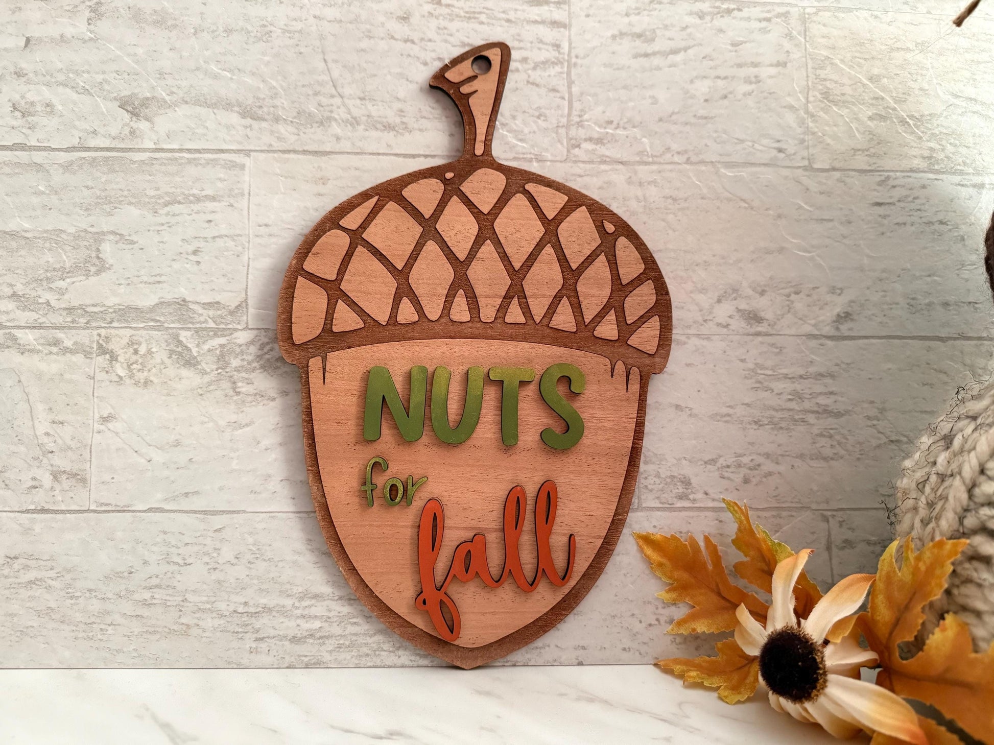 Fall Acorn Door Hanger, Small and Large nuts for fall door décor, Laser ready cut file, SVG Instant digital download, small business use.