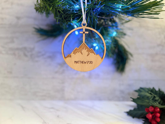 Faith as a mustard seed Christmas tree ornament laser ready cut file, Matthew 17:20 SVG Instant digital download.