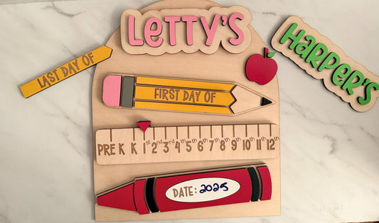 First day, last day of school sign, Laser ready cut file, SVG Instant digital download, small business use.