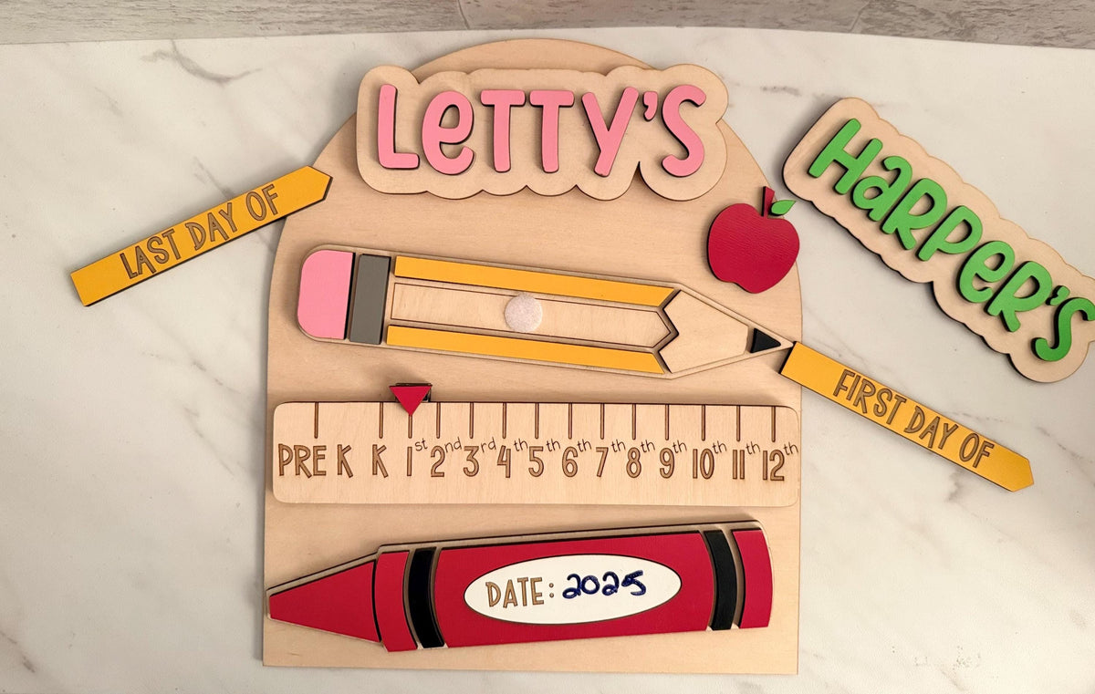 First day, last day of school sign, Laser ready cut file, SVG Instant digital download, small business use.