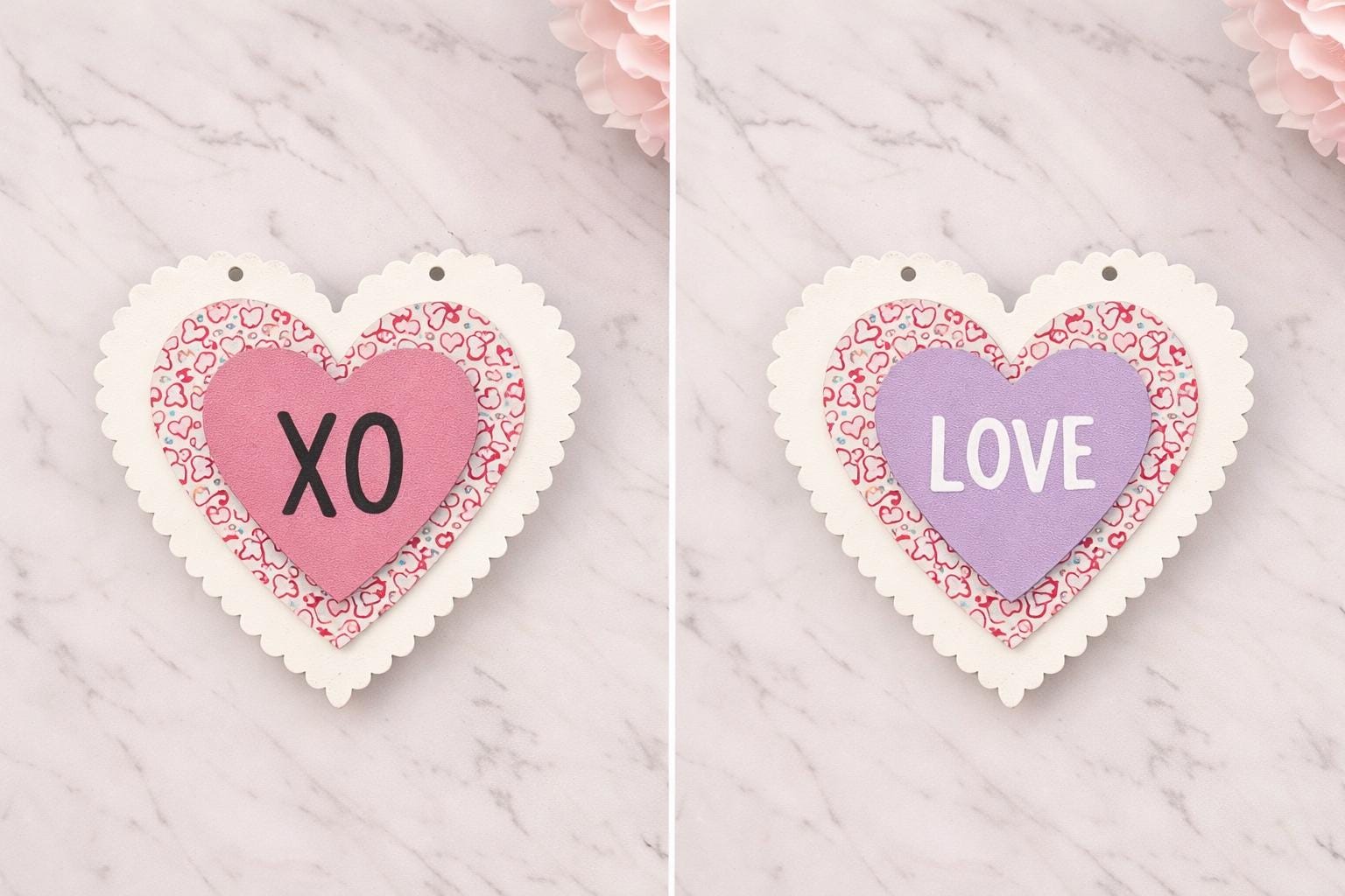 Valentines Mantel Heart Garland Laser Cut File, SVG Digital Download