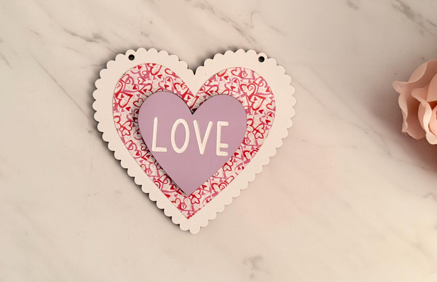 Valentines Mantel Heart Garland Laser Cut File, SVG Digital Download