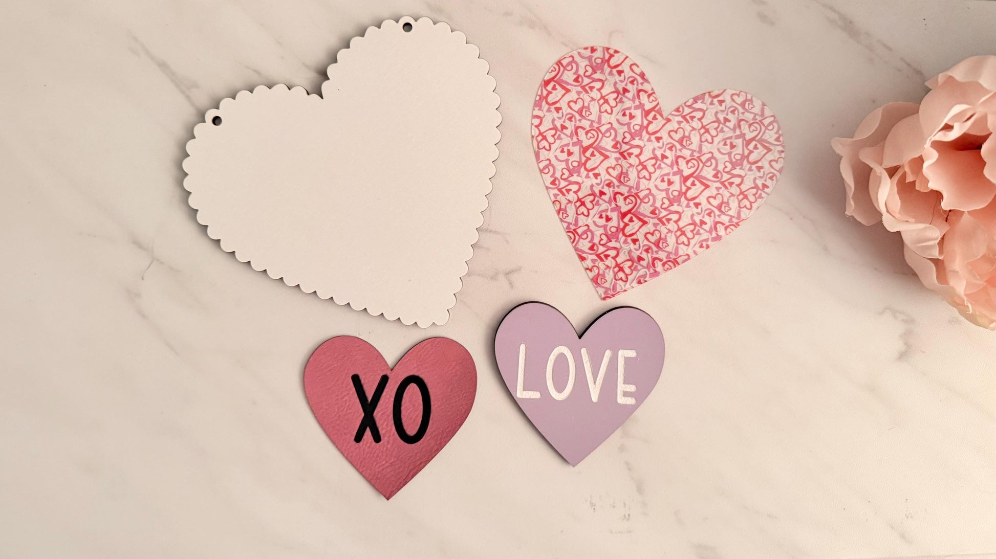 Valentines Mantel Heart Garland Laser Cut File, SVG Digital Download