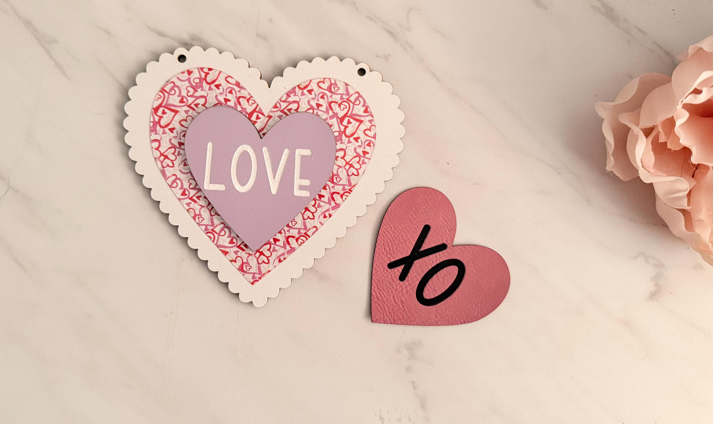 Valentines Mantel Heart Garland Laser Cut File, SVG Digital Download