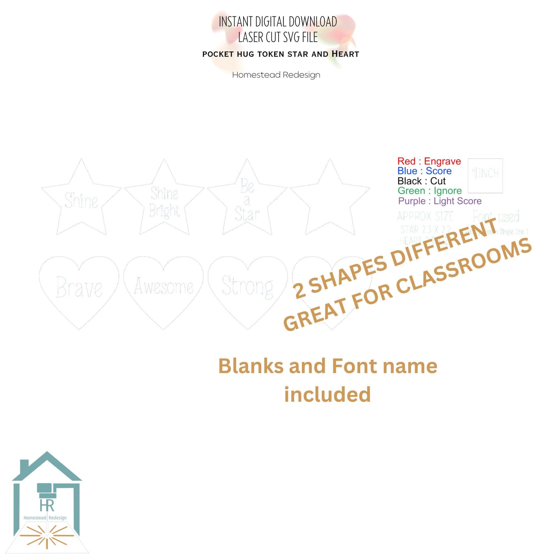Pocket hug SVG, heart, star classroom valentine gift, Laser cut SVG file, Digital download
