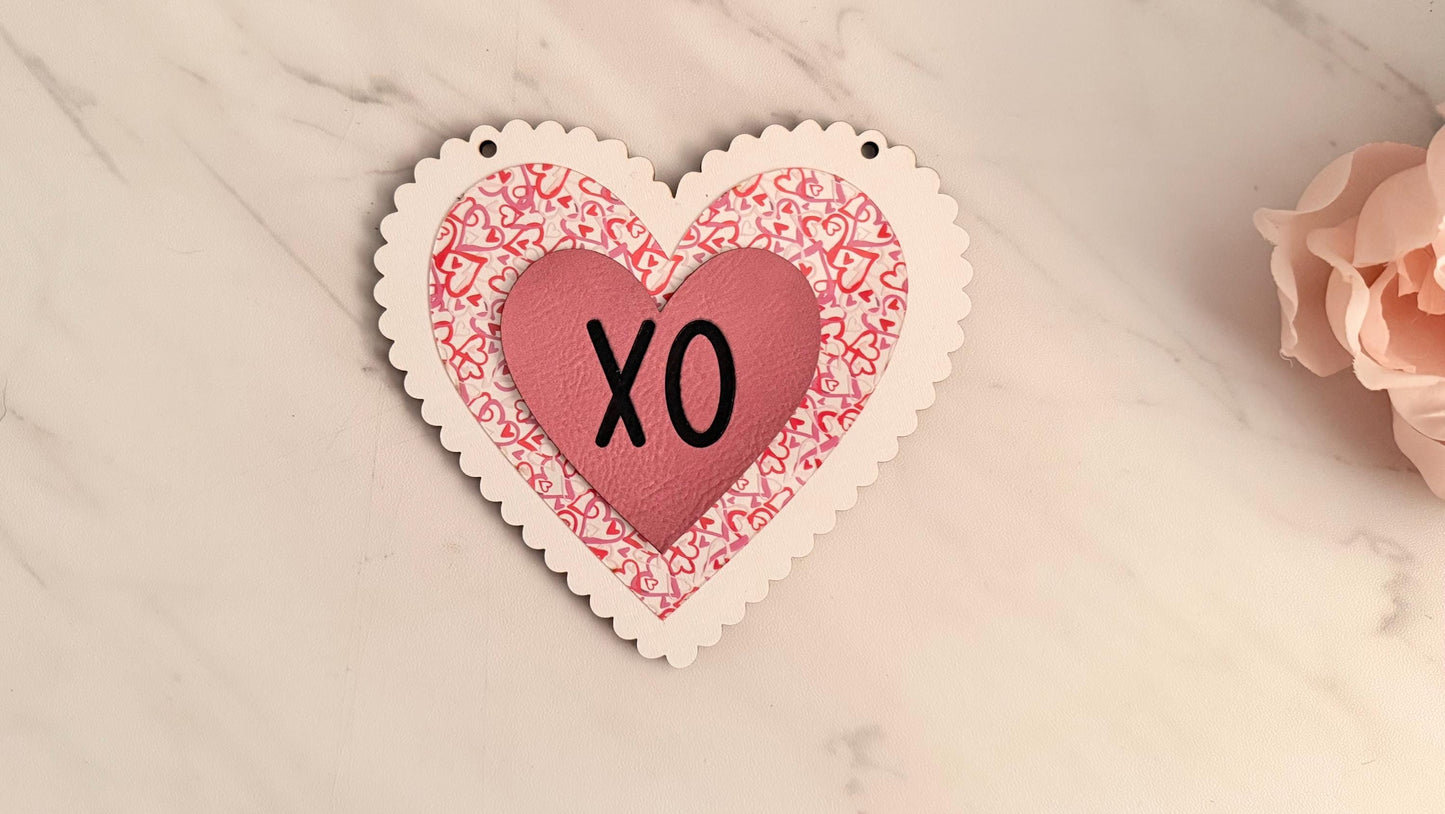 Valentines Mantel Heart Garland Laser Cut File, SVG Digital Download