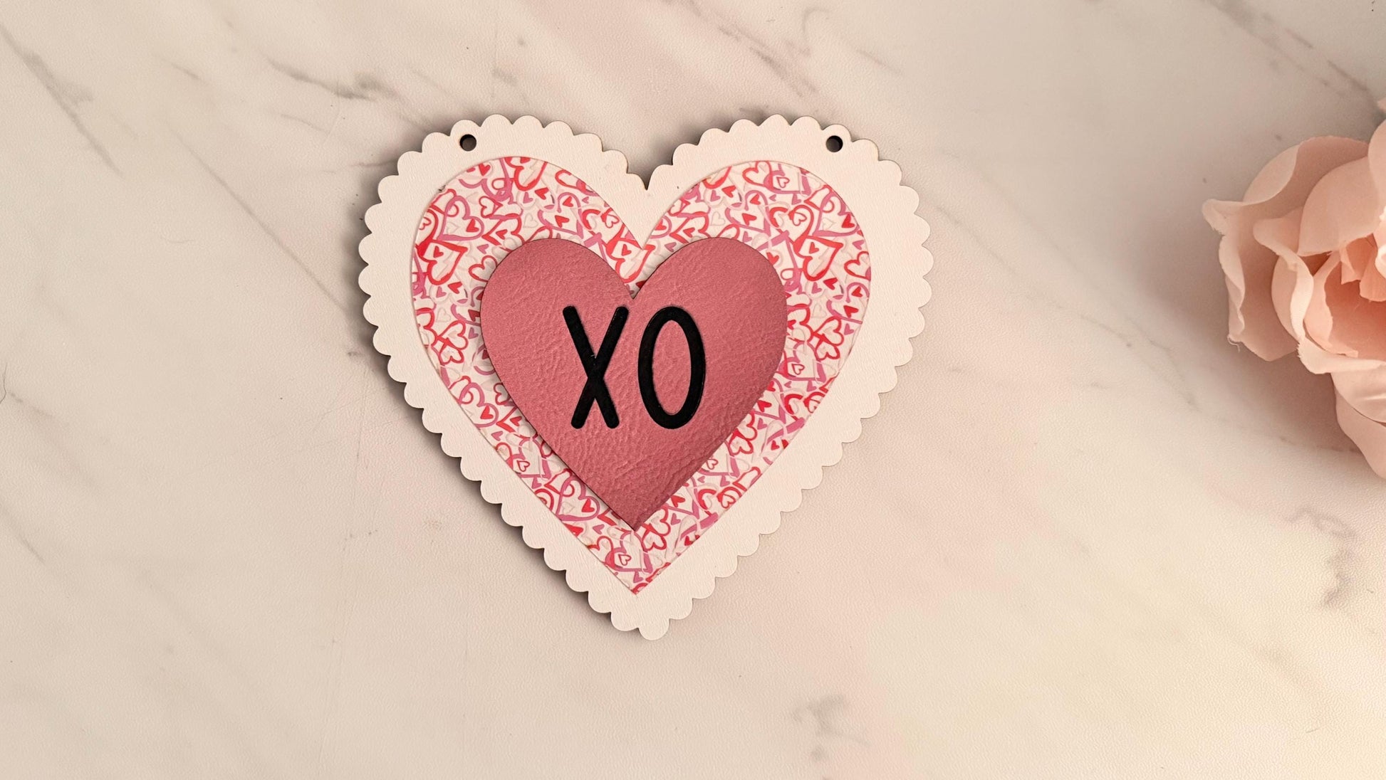 Valentines Mantel Heart Garland Laser Cut File, SVG Digital Download